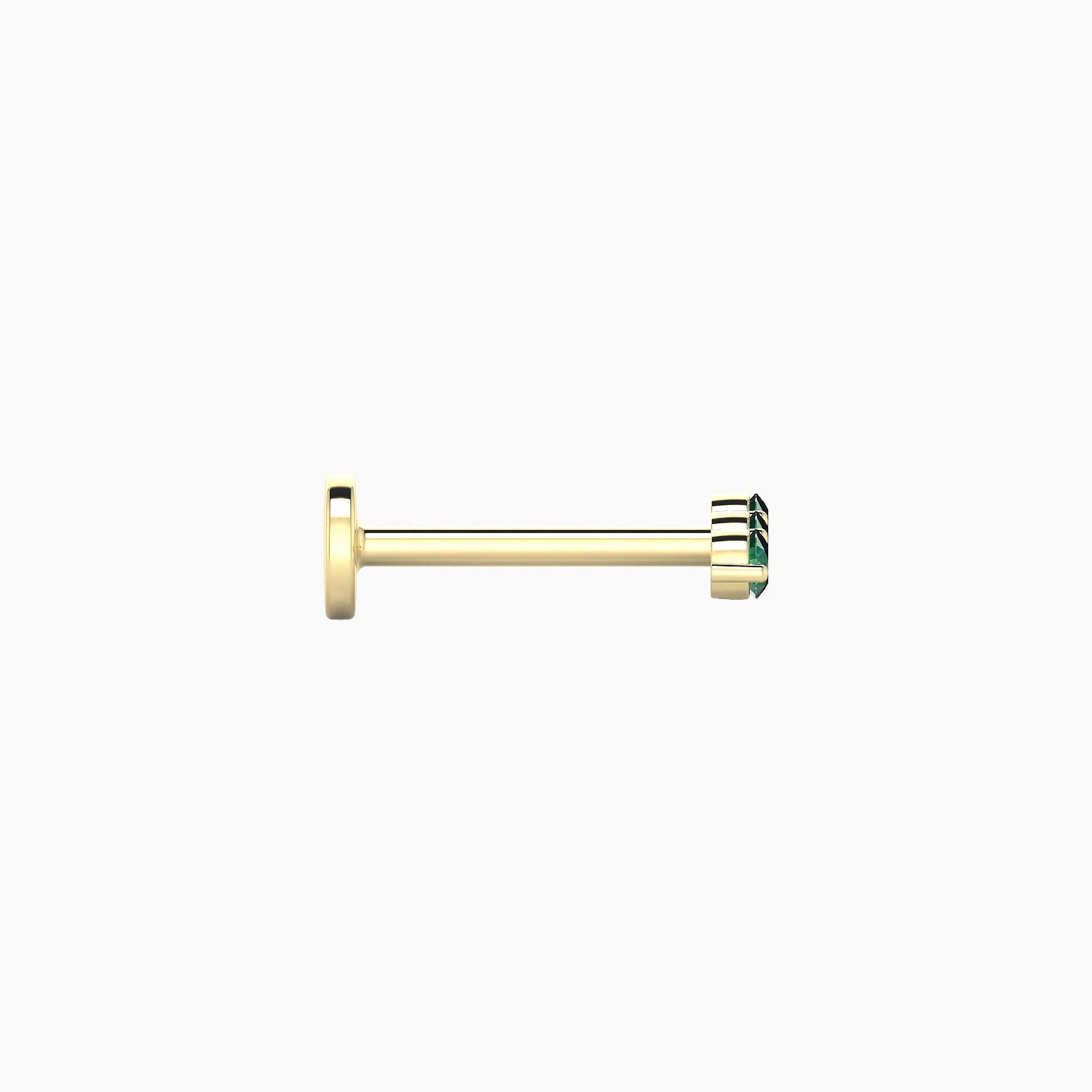 Ma'at | 18k Yellow Gold 8 mm 6.5 mm Trilogy Emerald Piercing