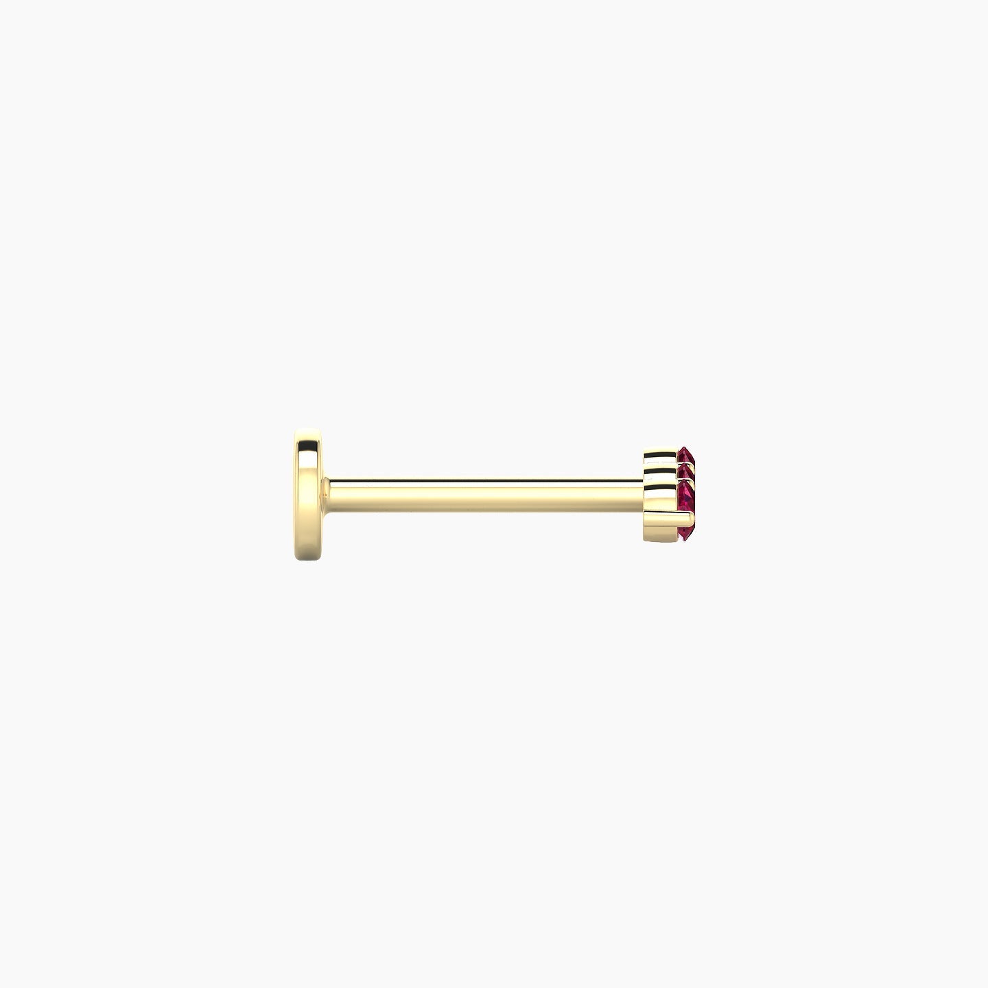 Ma'at | 18k Yellow Gold 8 mm 6.5 mm Trilogy Ruby Piercing