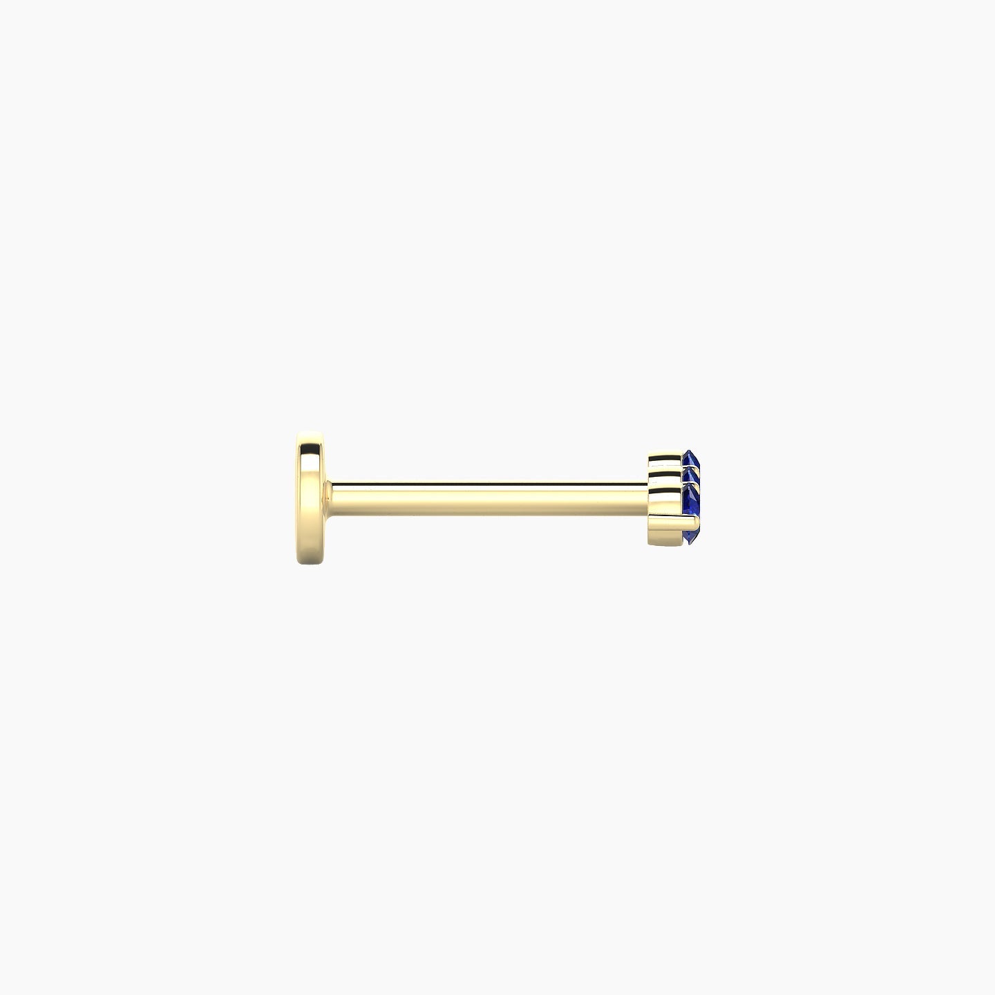 Ma'at | 18k Yellow Gold 8 mm 6.5 mm Trilogy Sapphire Piercing