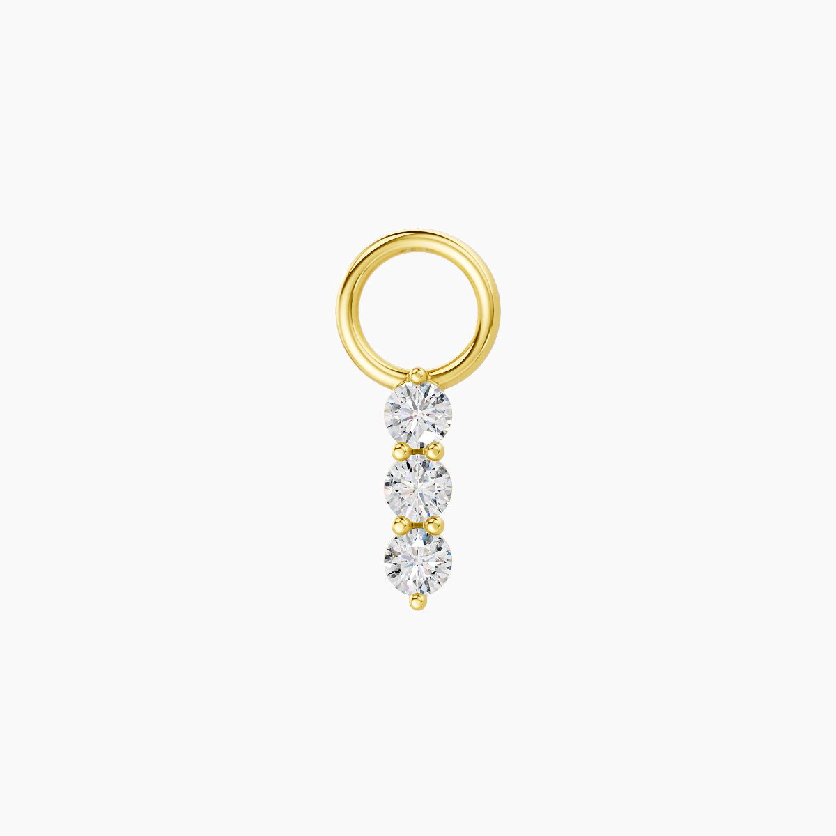 Ma'at | 18k Yellow Gold 6.5 mm Trilogy Diamond Charm