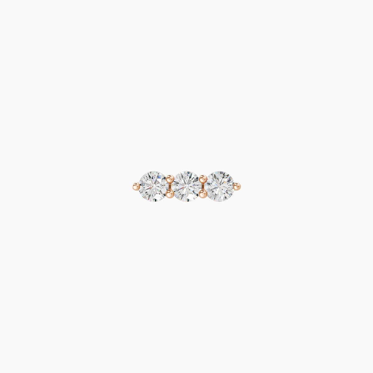 Ma'at | 18k Rose Gold 6.5 mm Trilogy Diamond Earring