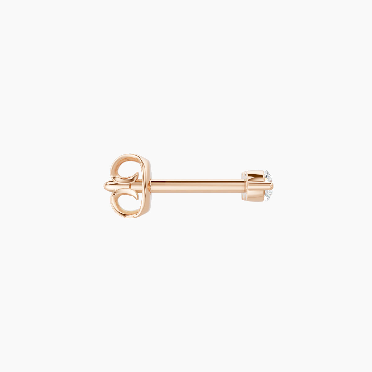 Ma'at | 18k Rose Gold 6.5 mm Trilogy Diamond Earring