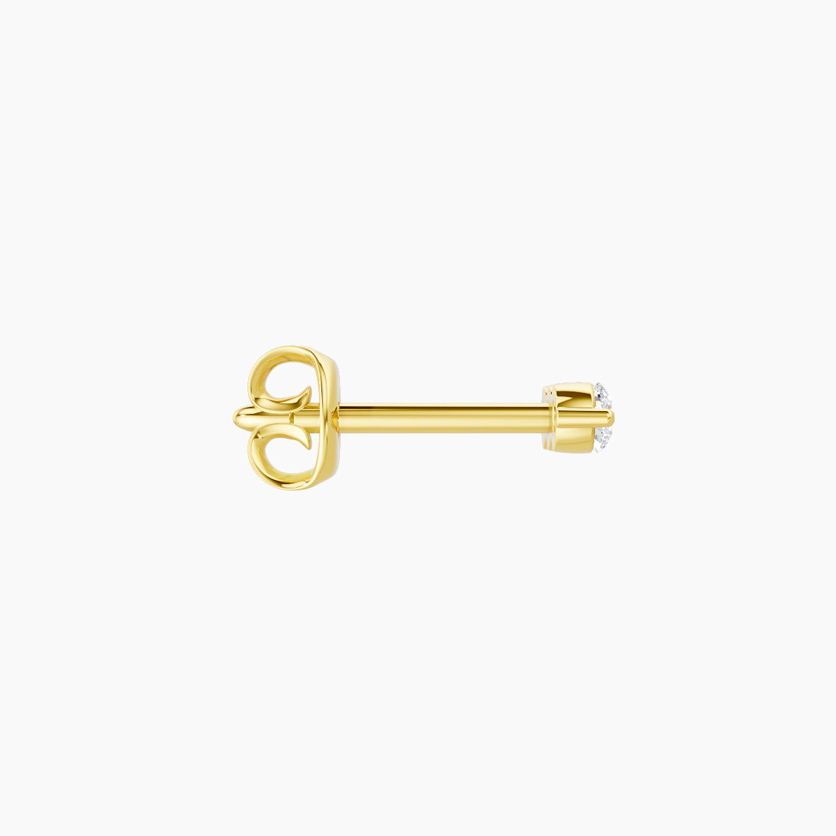 Ma'at | 18k Yellow Gold 6.5 mm Trilogy Diamond Earring