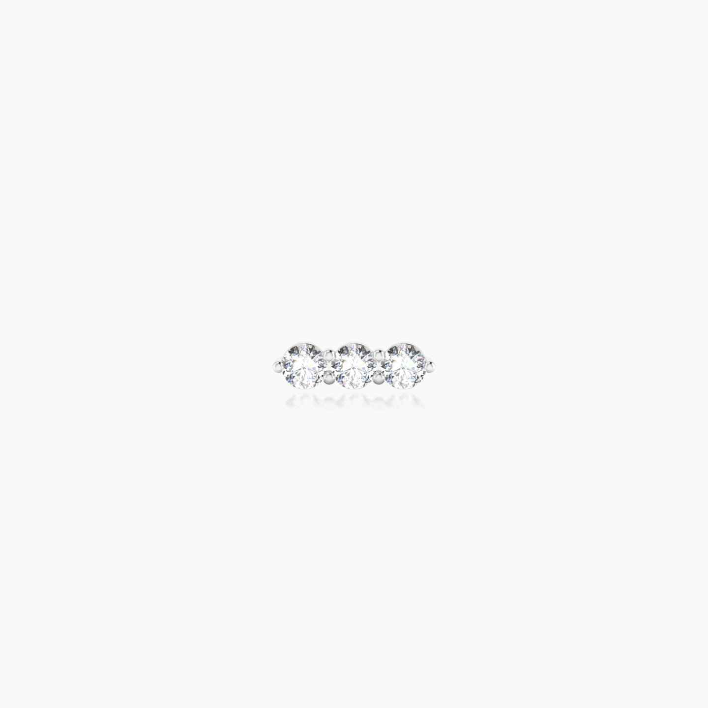 Ma'at | 18k White Gold 6.5 mm Trilogy Diamond Earring