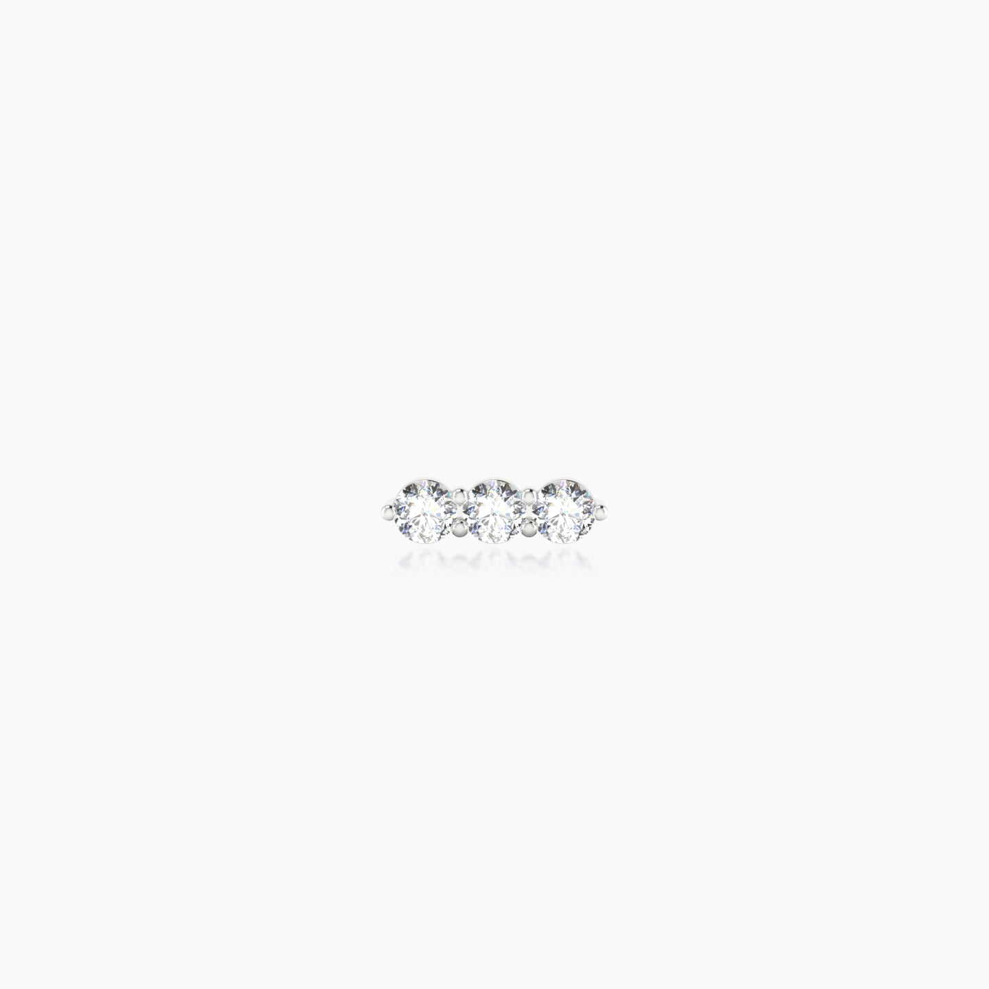 Ma'at | 18k White Gold 6.5 mm Trilogy Diamond Piercing