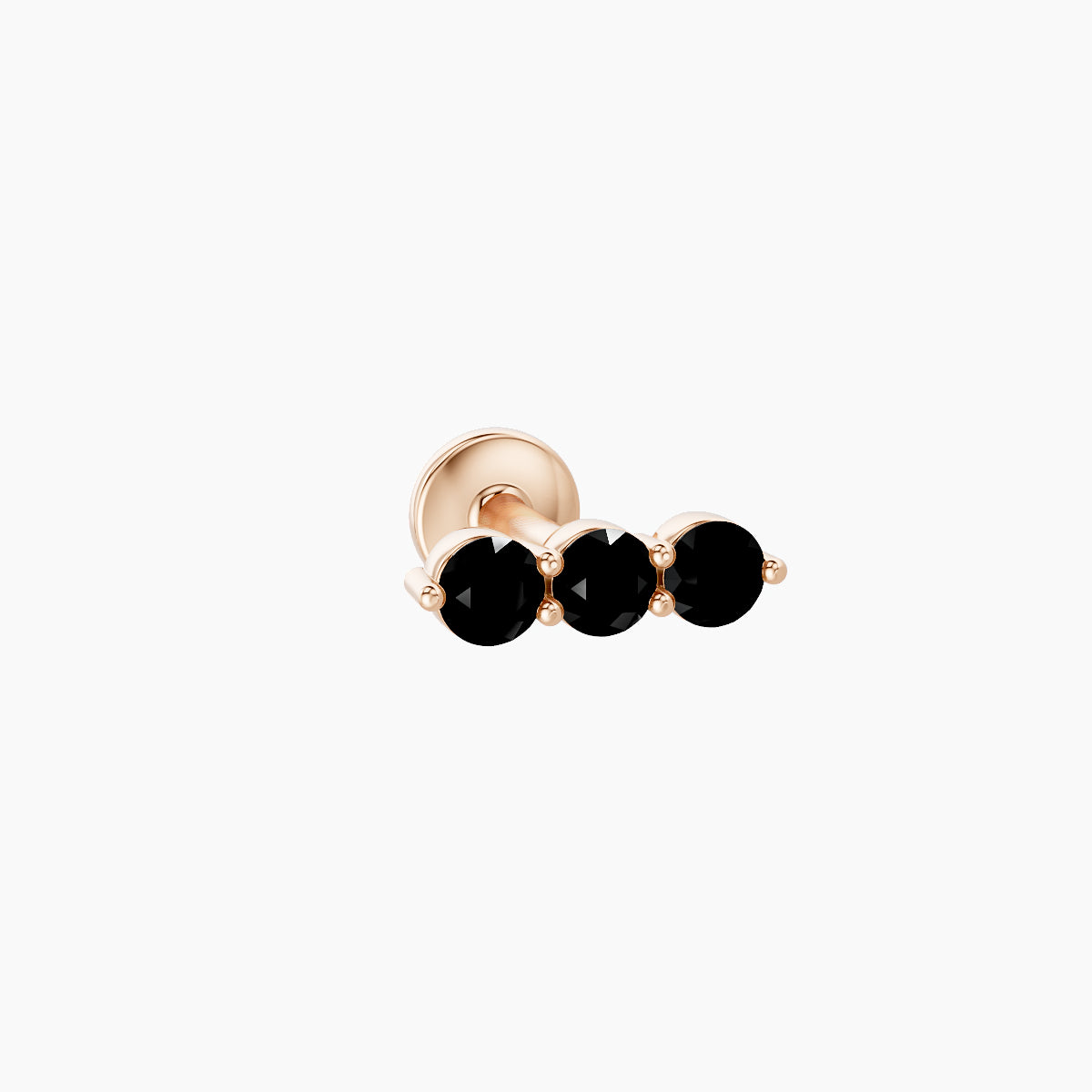 Ma'at | 18k Rose Gold 5 mm 7 mm Trilogy Black Diamond Piercing