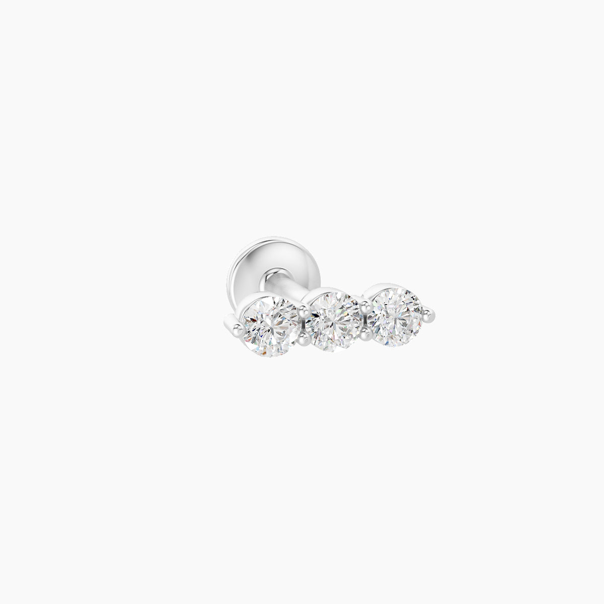 Ma'at | 18k White Gold 7 mm 5 mm Trilogy Diamond Piercing