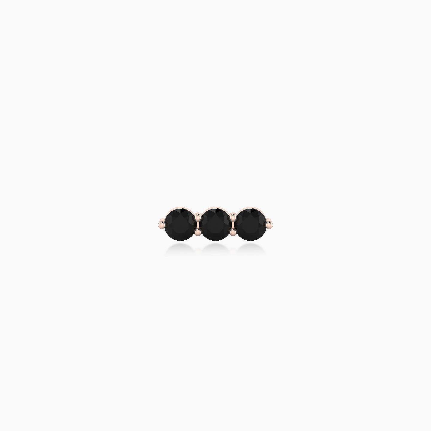 Ma'at | 18k Rose Gold 5 mm 7.5 mm Trilogy Black Diamond Piercing