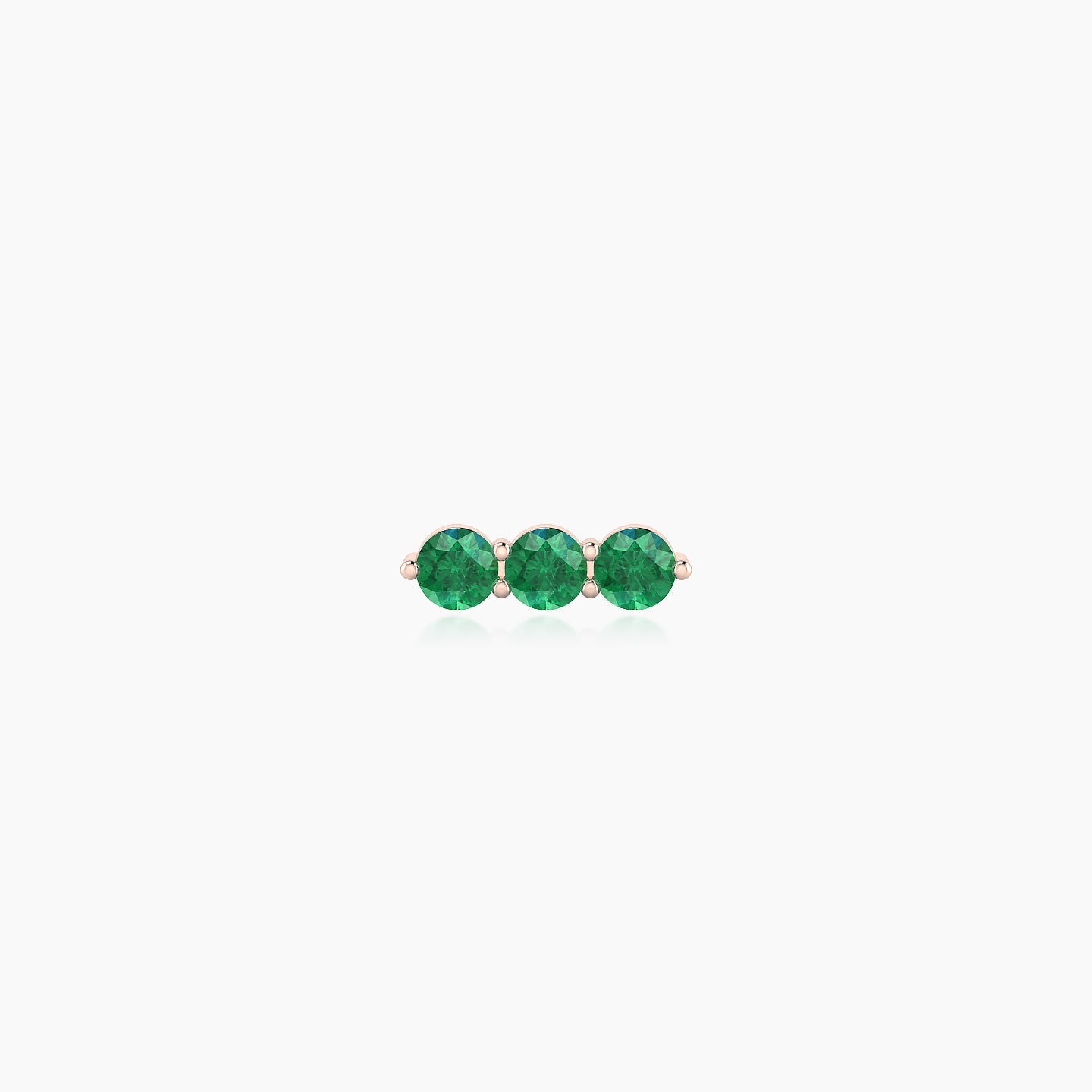 Ma'at | 18k Rose Gold 5 mm 7.5 mm Trilogy Emerald Piercing