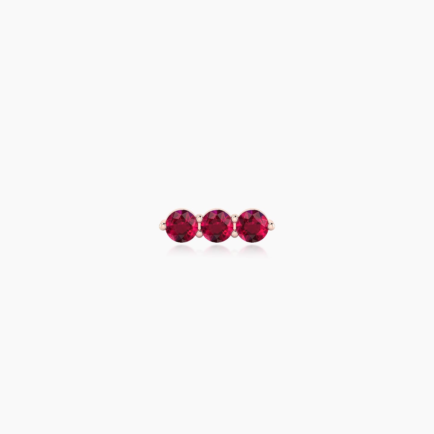 Ma'at | 18k Rose Gold 5 mm 7.5 mm Trilogy Ruby Piercing