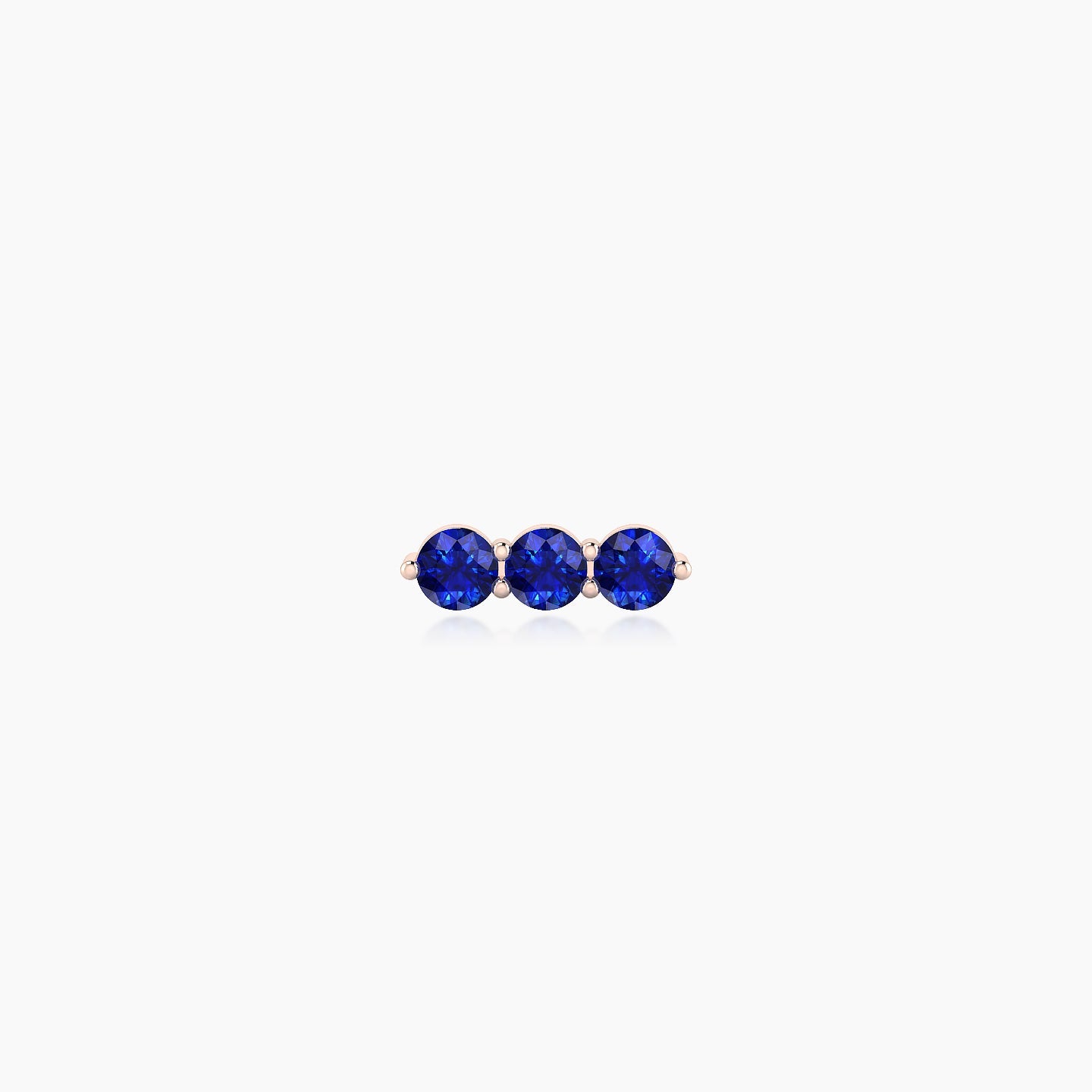 Ma'at | 18k Rose Gold 5 mm 7.5 mm Trilogy Sapphire Piercing