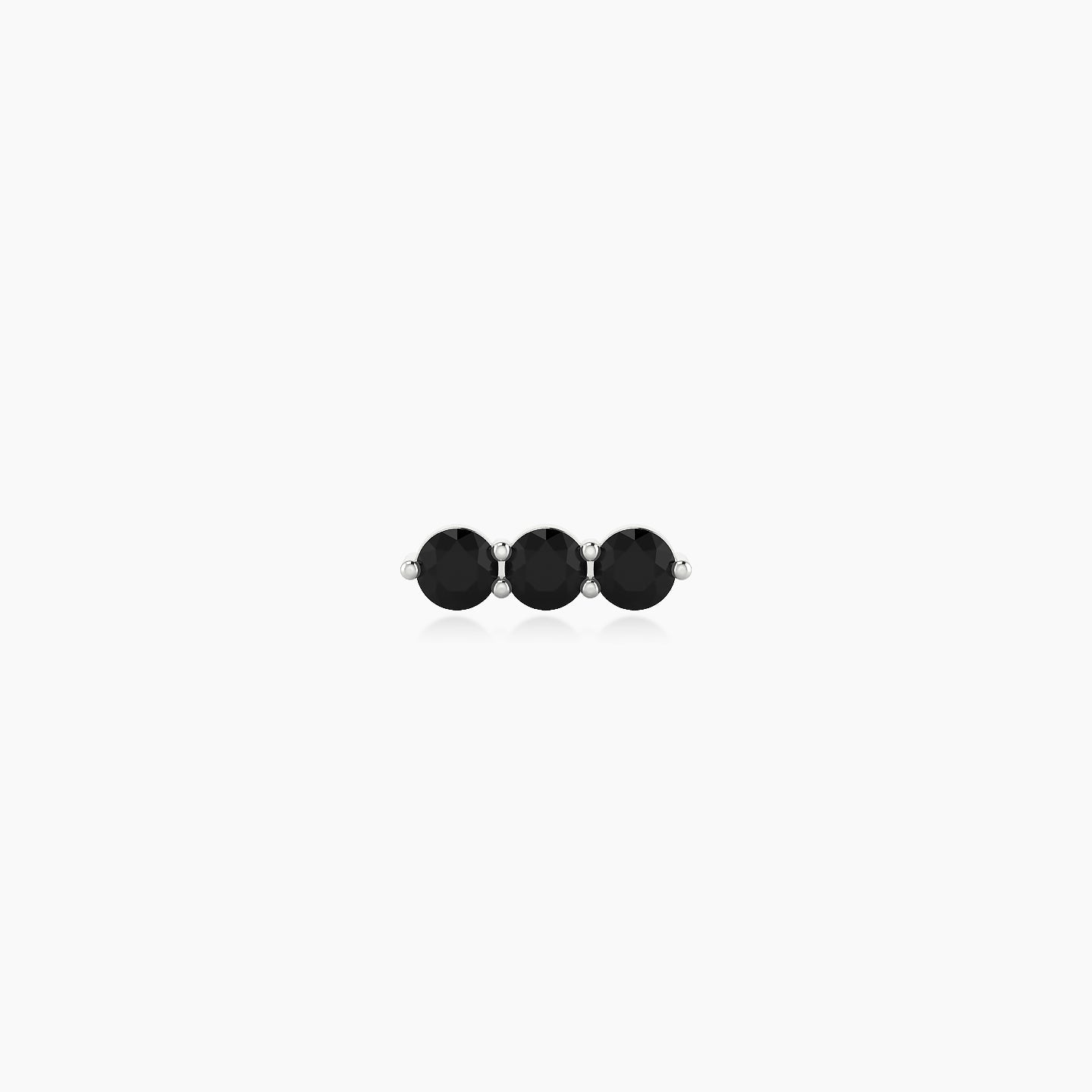 Ma'at | 18k White Gold 5 mm 7.5 mm Trilogy Black Diamond Piercing