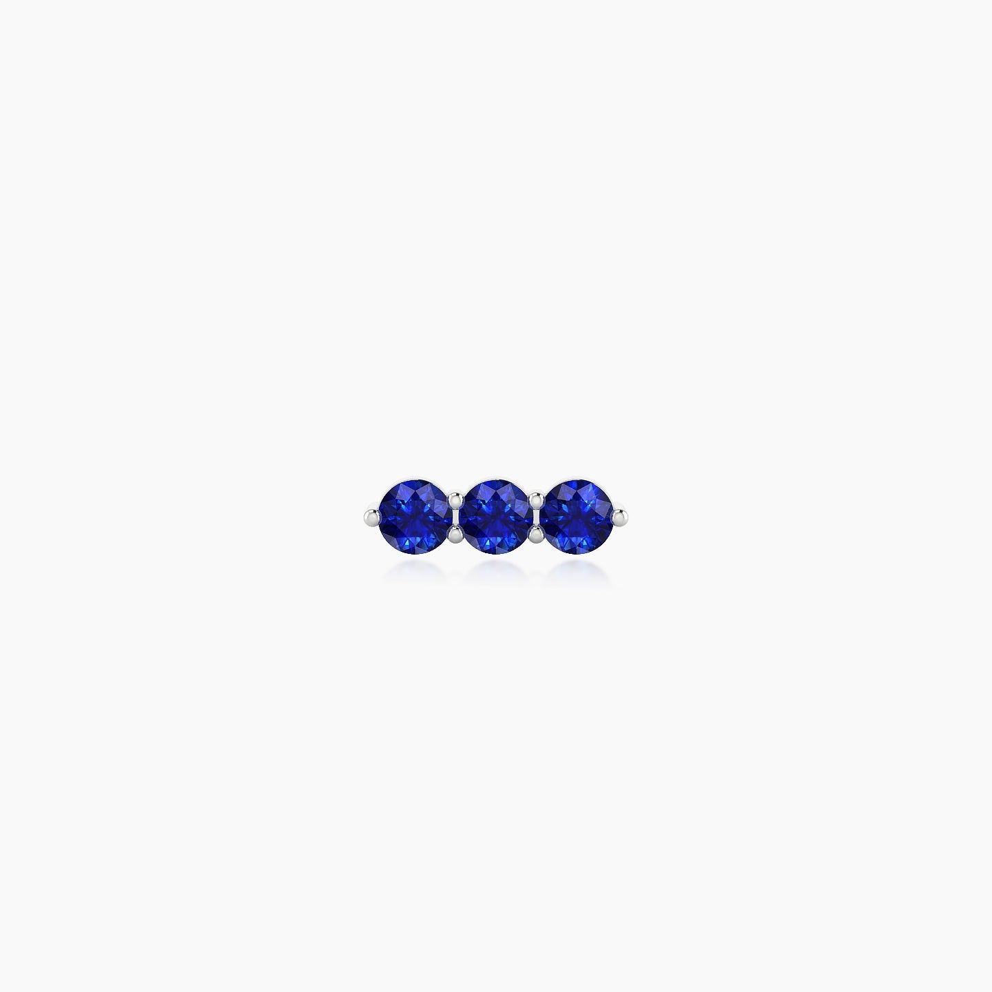 Ma'at | 18k White Gold 5 mm 7.5 mm Trilogy Sapphire Piercing