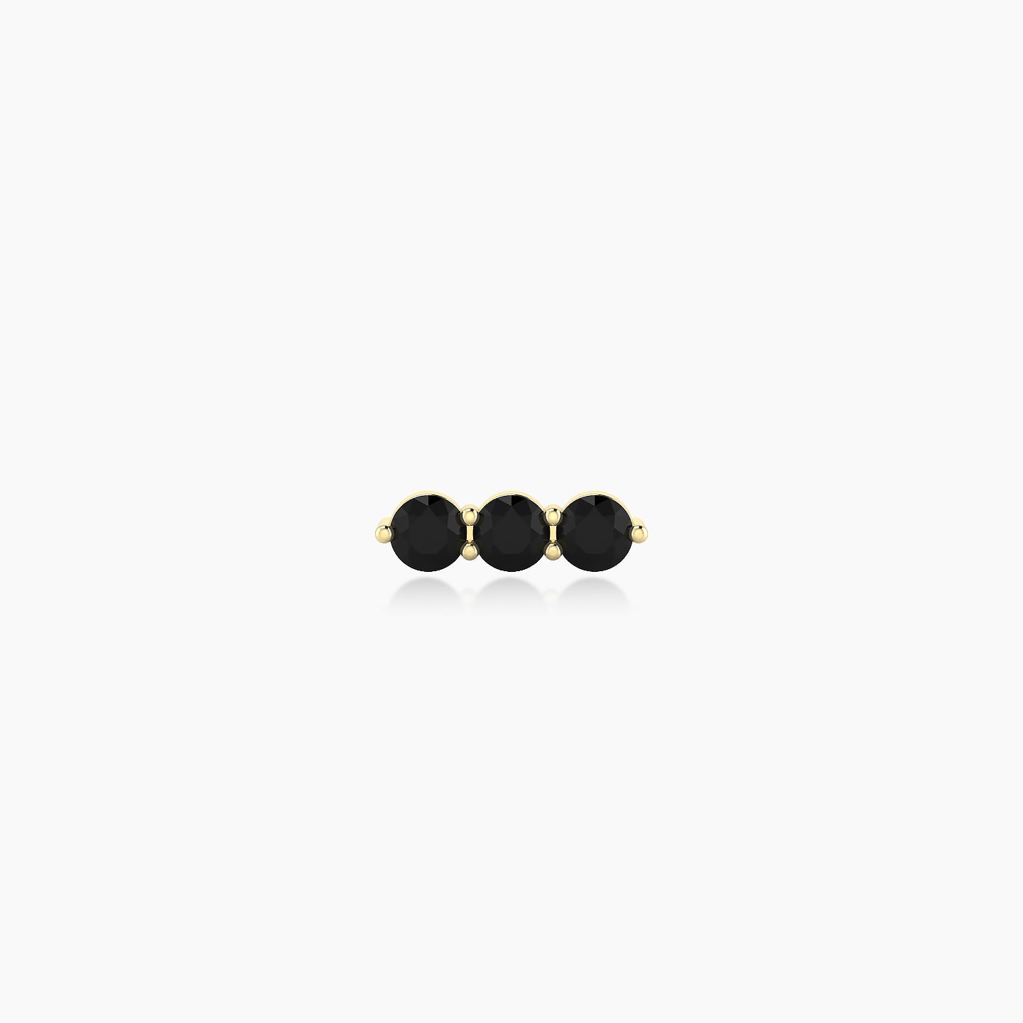 Ma'at | 18k Yellow Gold 5 mm 7.5 mm Trilogy Black Diamond Piercing