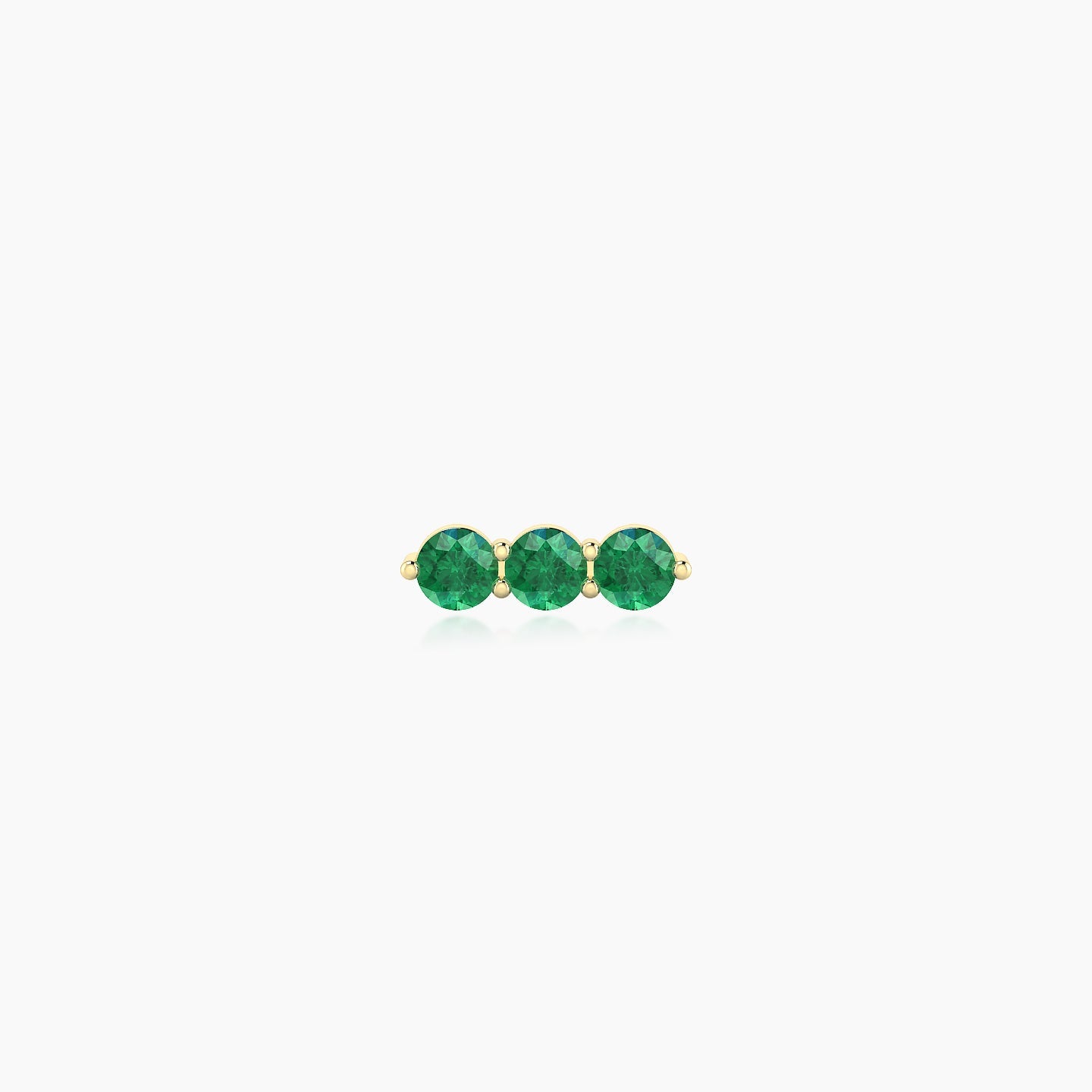 Ma'at | 18k Yellow Gold 5 mm 7.5 mm Trilogy Emerald Piercing