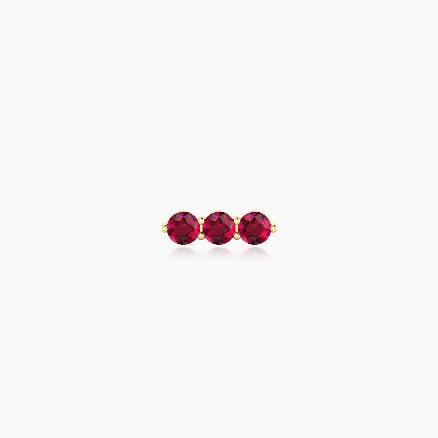 Ma'at | 18k Yellow Gold 5 mm 7.5 mm Trilogy Ruby Piercing