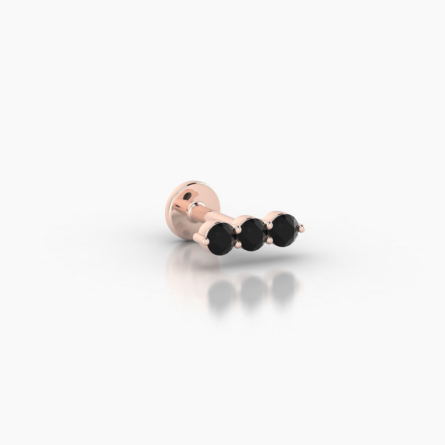 Ma'at | 18k Rose Gold 5 mm 7.5 mm Trilogy Black Diamond Piercing