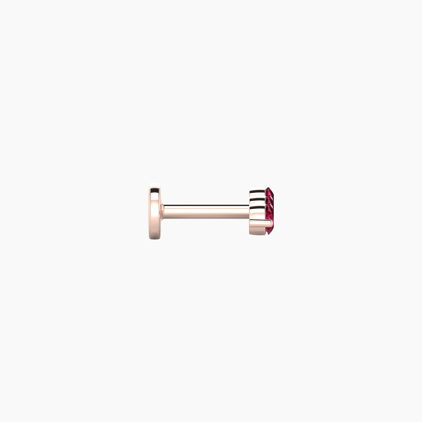 Ma'at | 18k Rose Gold 5 mm 7.5 mm Trilogy Ruby Piercing