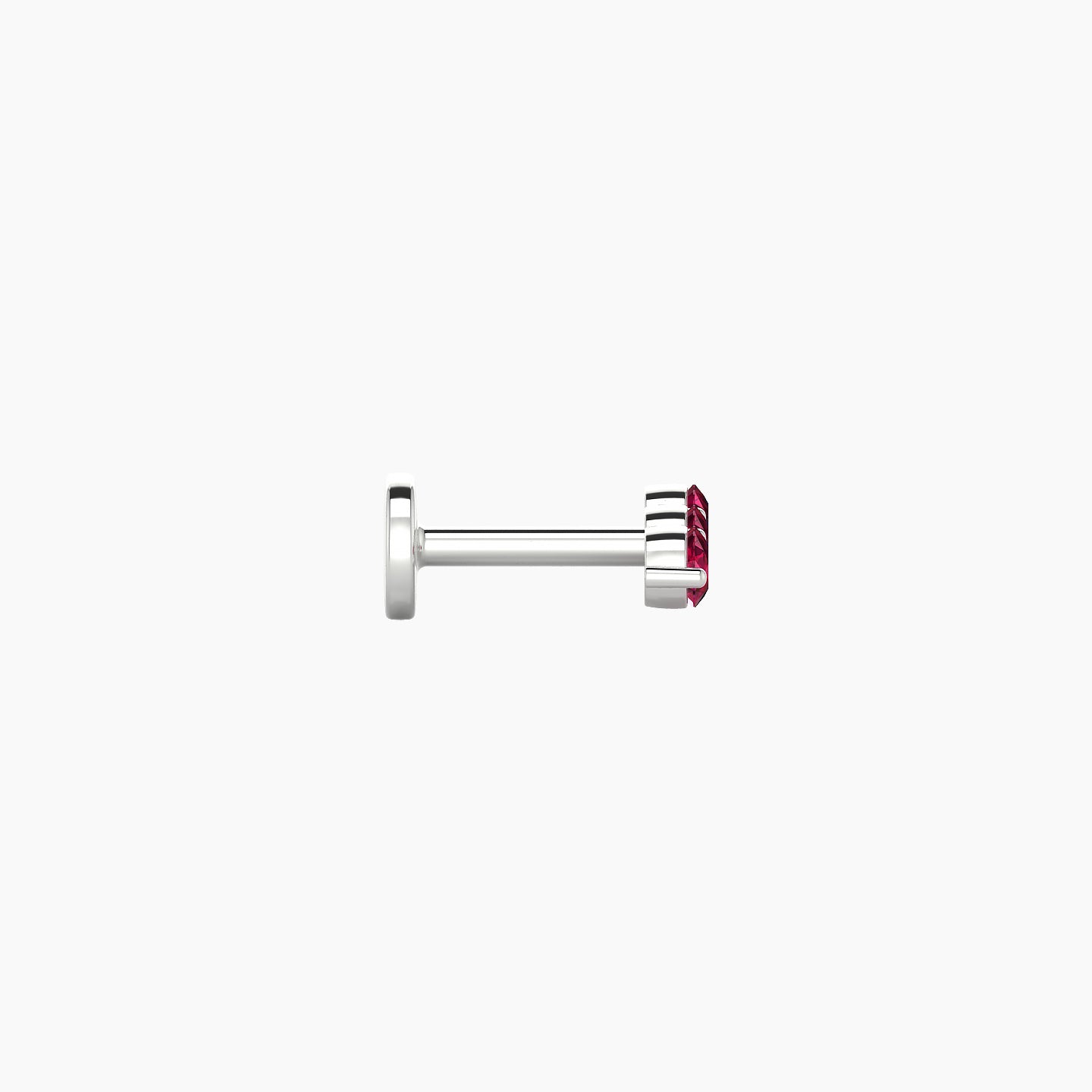 Ma'at | 18k White Gold 5 mm 7.5 mm Trilogy Ruby Piercing