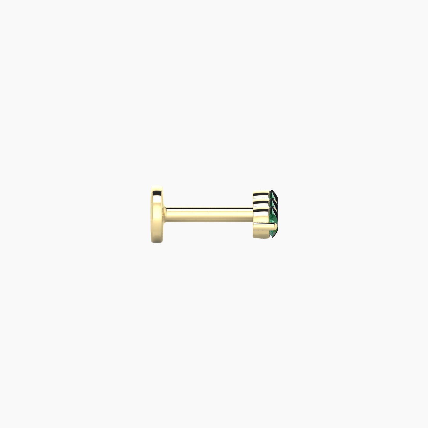 Ma'at | 18k Yellow Gold 5 mm 7.5 mm Trilogy Emerald Piercing