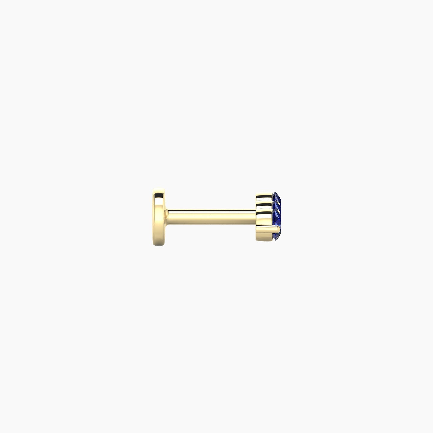 Ma'at | 18k Yellow Gold 5 mm 7.5 mm Trilogy Sapphire Piercing