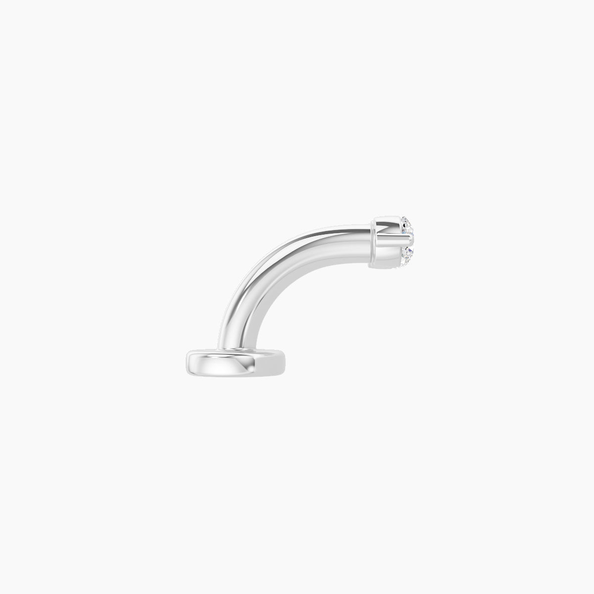 Ma'at | 18k White Gold 7 mm 6 mm Trilogy Diamond Floating Navel Piercing