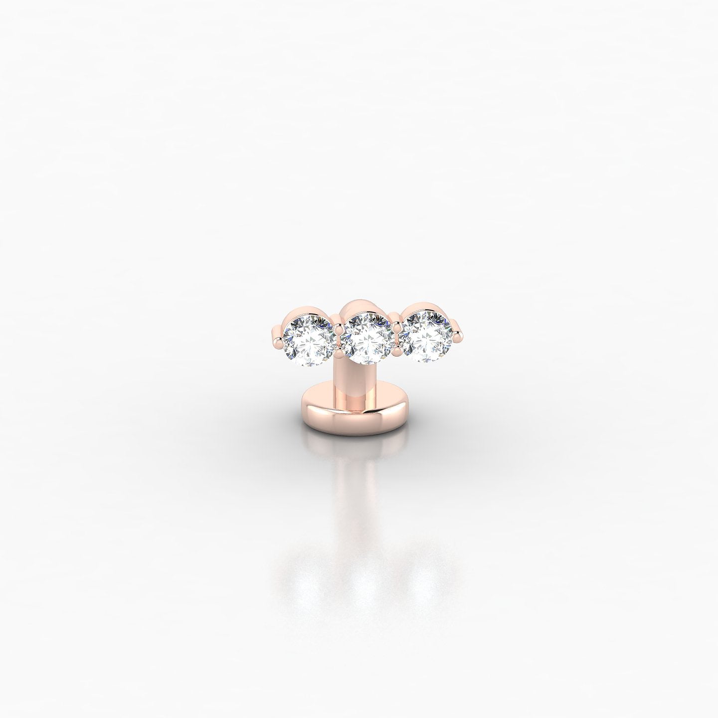 Ma'at | 18k Rose Gold 6 mm 7.5 mm Trilogy Diamond Floating Navel Piercing