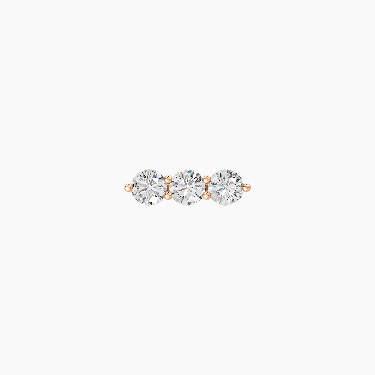 Ma'at | 18k Rose Gold 7 mm 6.5 mm Trilogy Diamond Piercing