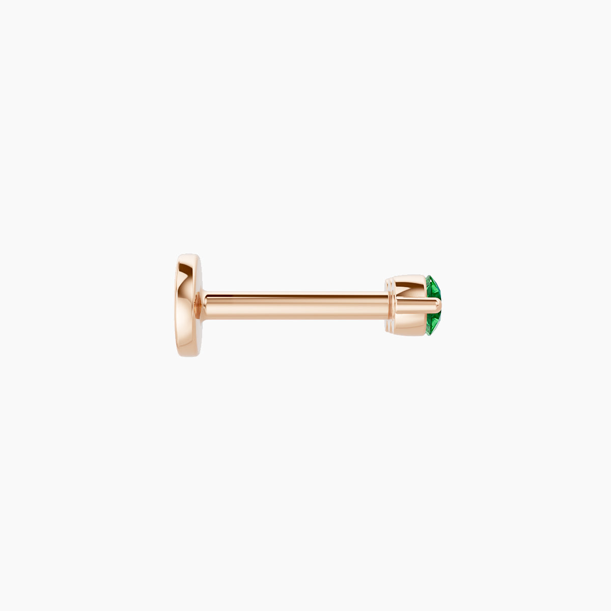 Ma'at | 18k Rose Gold 6.5 mm 7 mm Trilogy Emerald Piercing