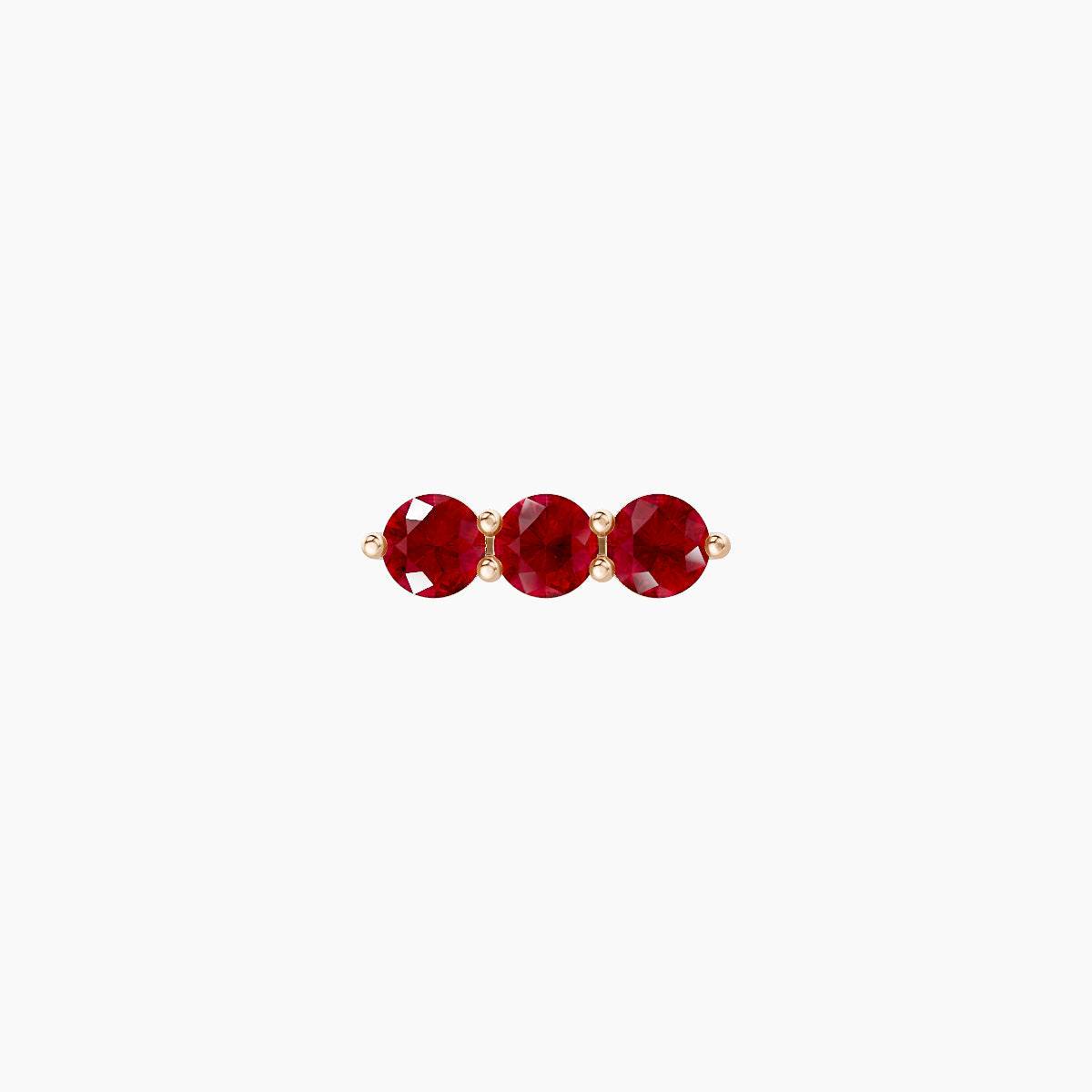 Ma'at | 18k Rose Gold 6.5 mm 7 mm Trilogy Ruby Piercing