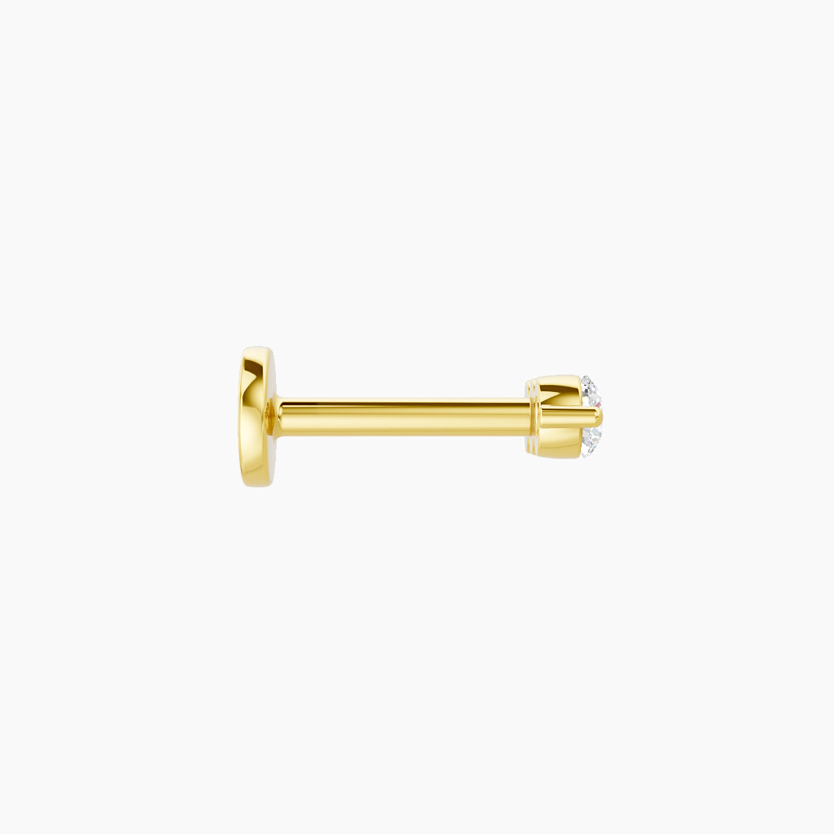 Ma'at | 18k Yellow Gold 7 mm 6.5 mm Trilogy Diamond Piercing