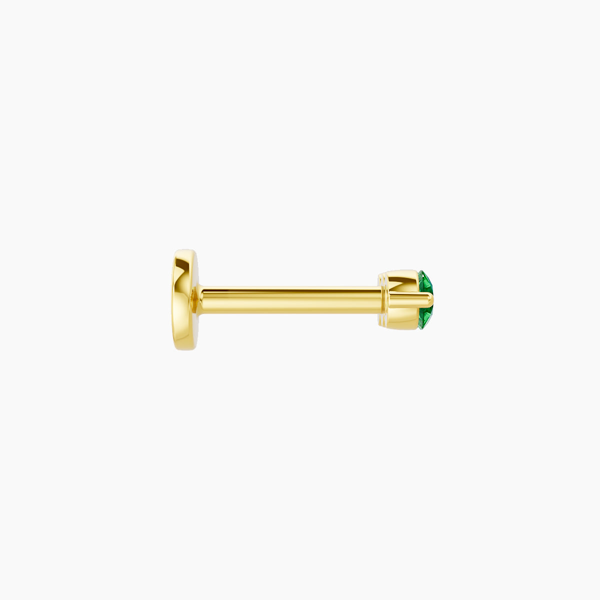 Ma'at | 18k Yellow Gold 6.5 mm 7 mm Trilogy Emerald Piercing