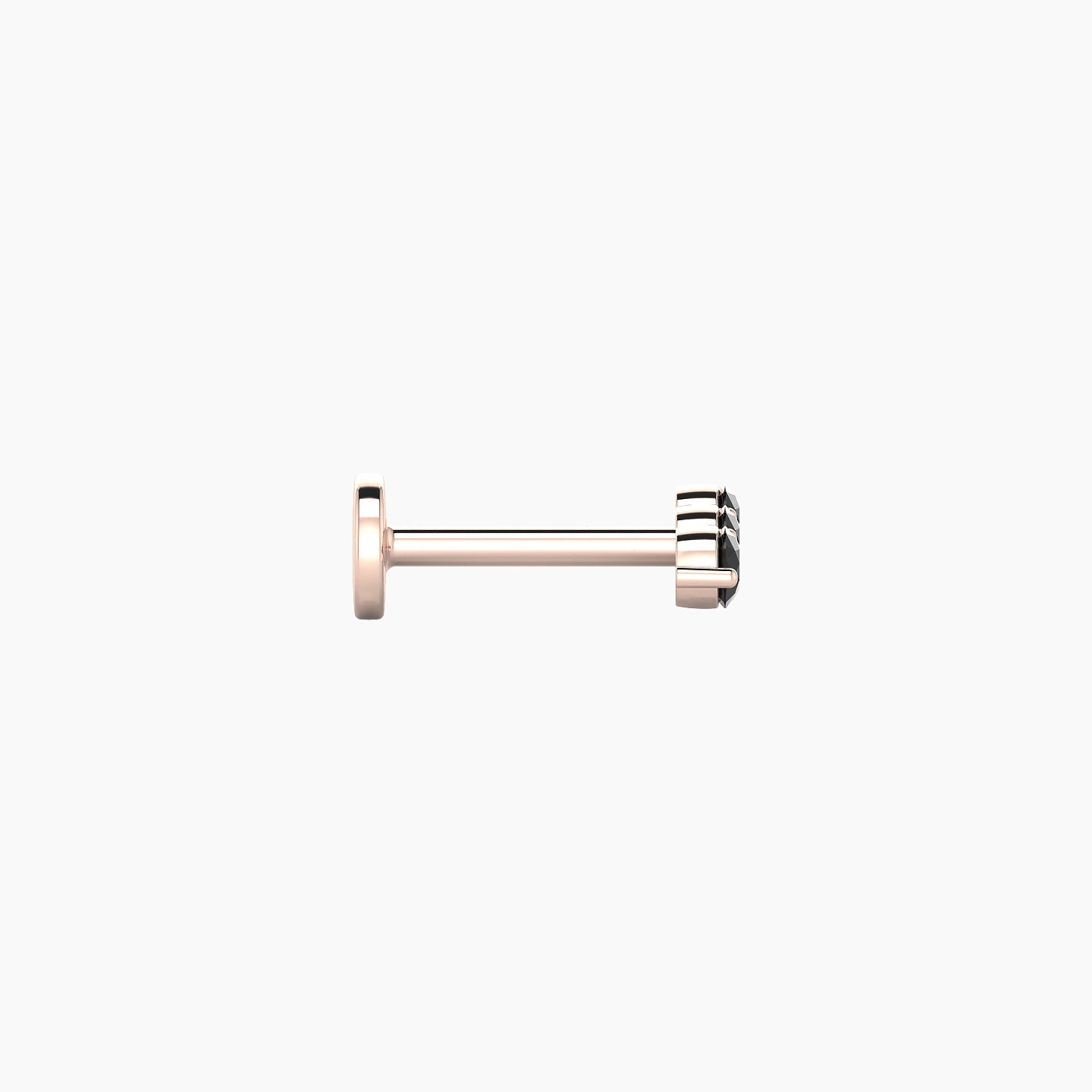 Ma'at | 18k Rose Gold 6.5 mm 7.5 mm Trilogy Black Diamond Piercing