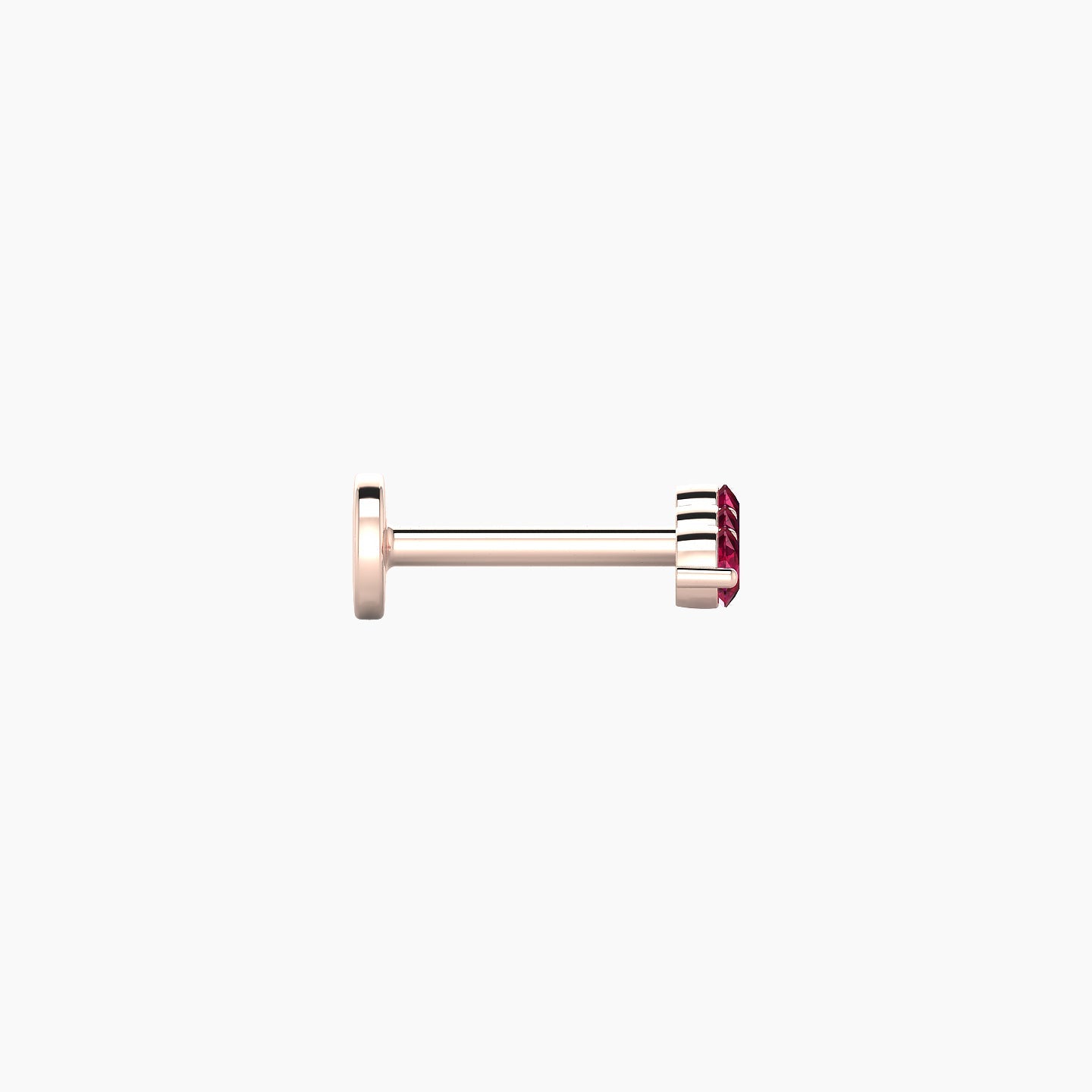 Ma'at | 18k Rose Gold 6.5 mm 7.5 mm Trilogy Ruby Piercing