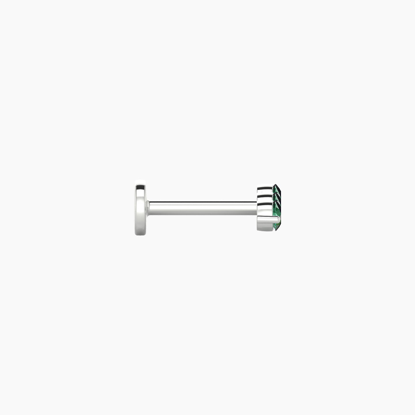 Ma'at | 18k White Gold 6.5 mm 7.5 mm Trilogy Emerald Piercing