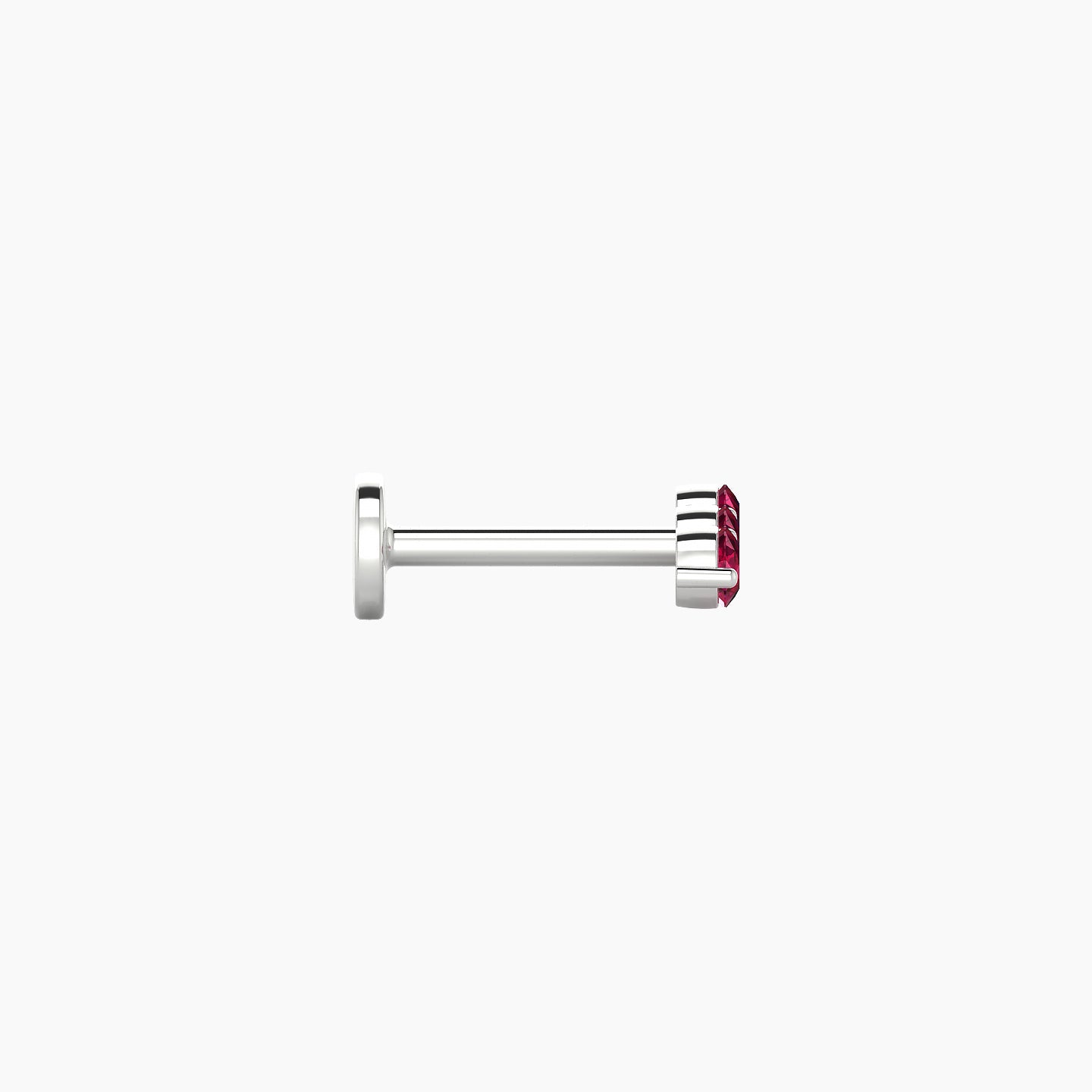 Ma'at | 18k White Gold 6.5 mm 7.5 mm Trilogy Ruby Piercing