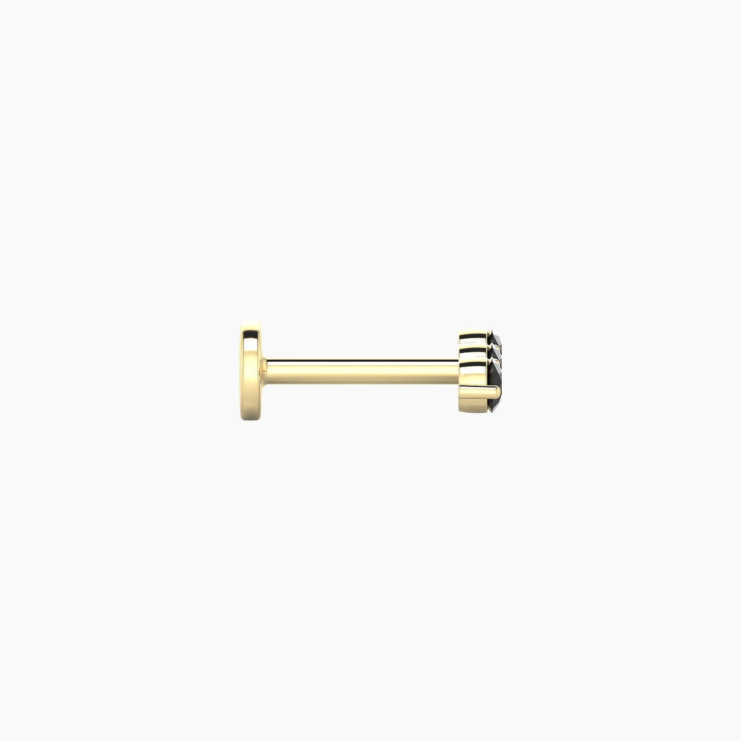 Ma'at | 18k Yellow Gold 6.5 mm 7.5 mm Trilogy Black Diamond Piercing