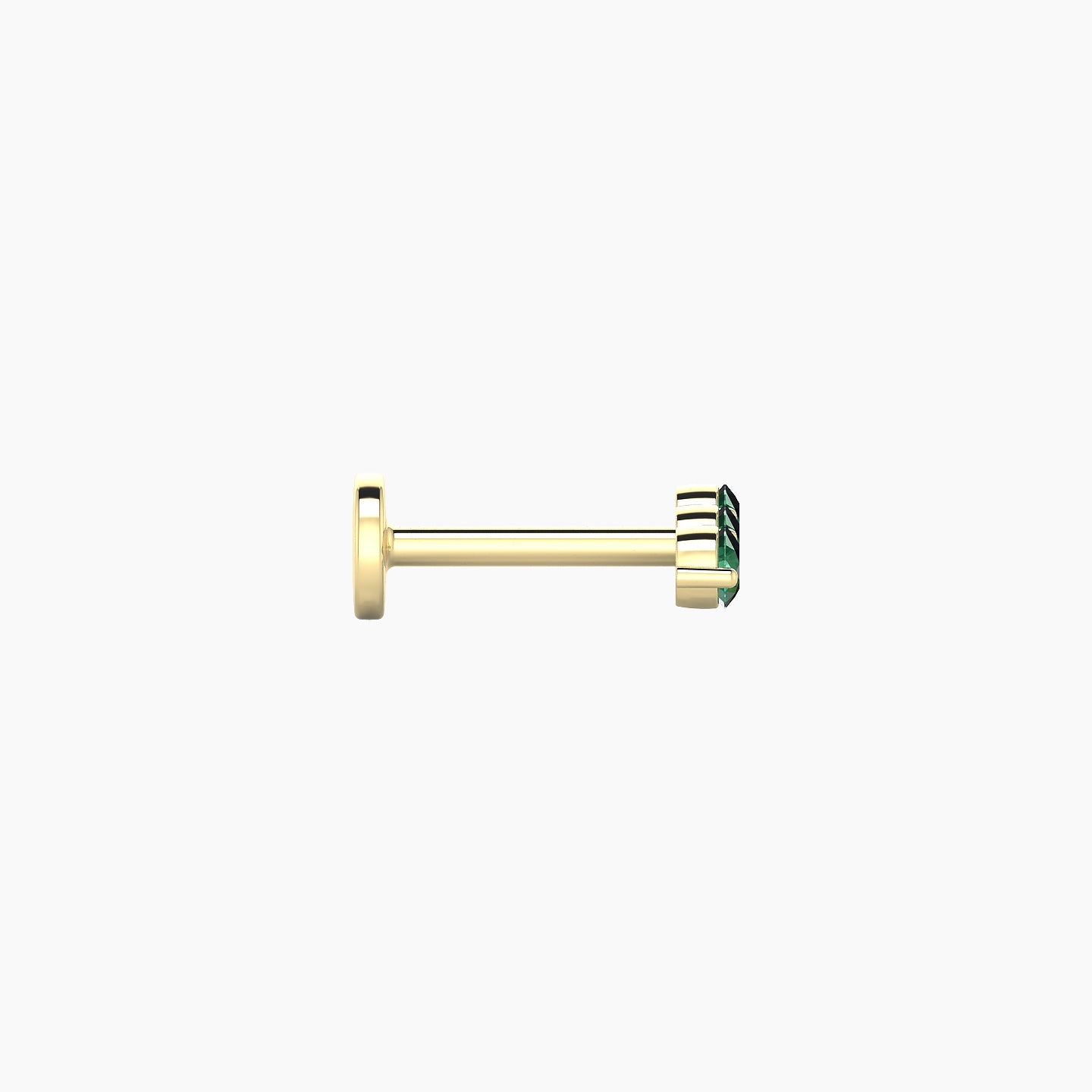 Ma'at | 18k Yellow Gold 6.5 mm 7.5 mm Trilogy Emerald Piercing