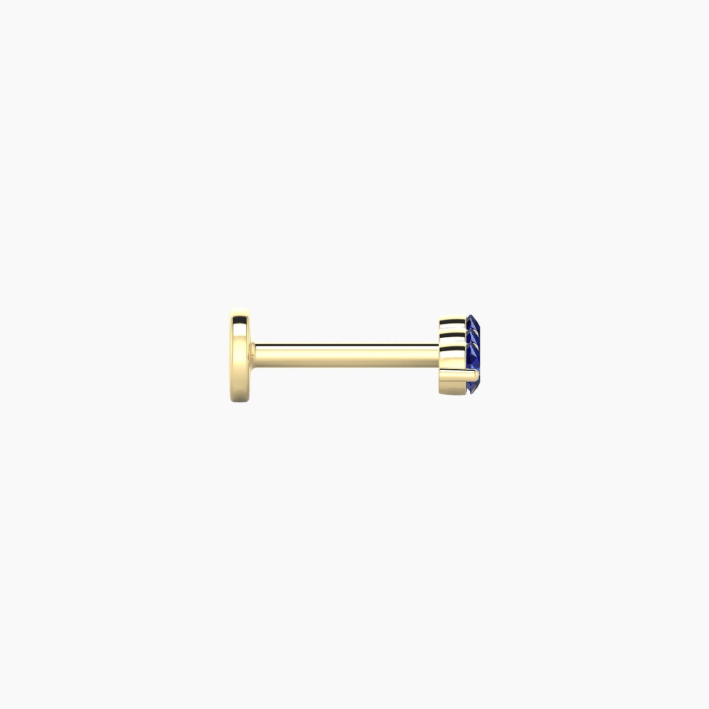 Ma'at | 18k Yellow Gold 6.5 mm 7.5 mm Trilogy Sapphire Piercing