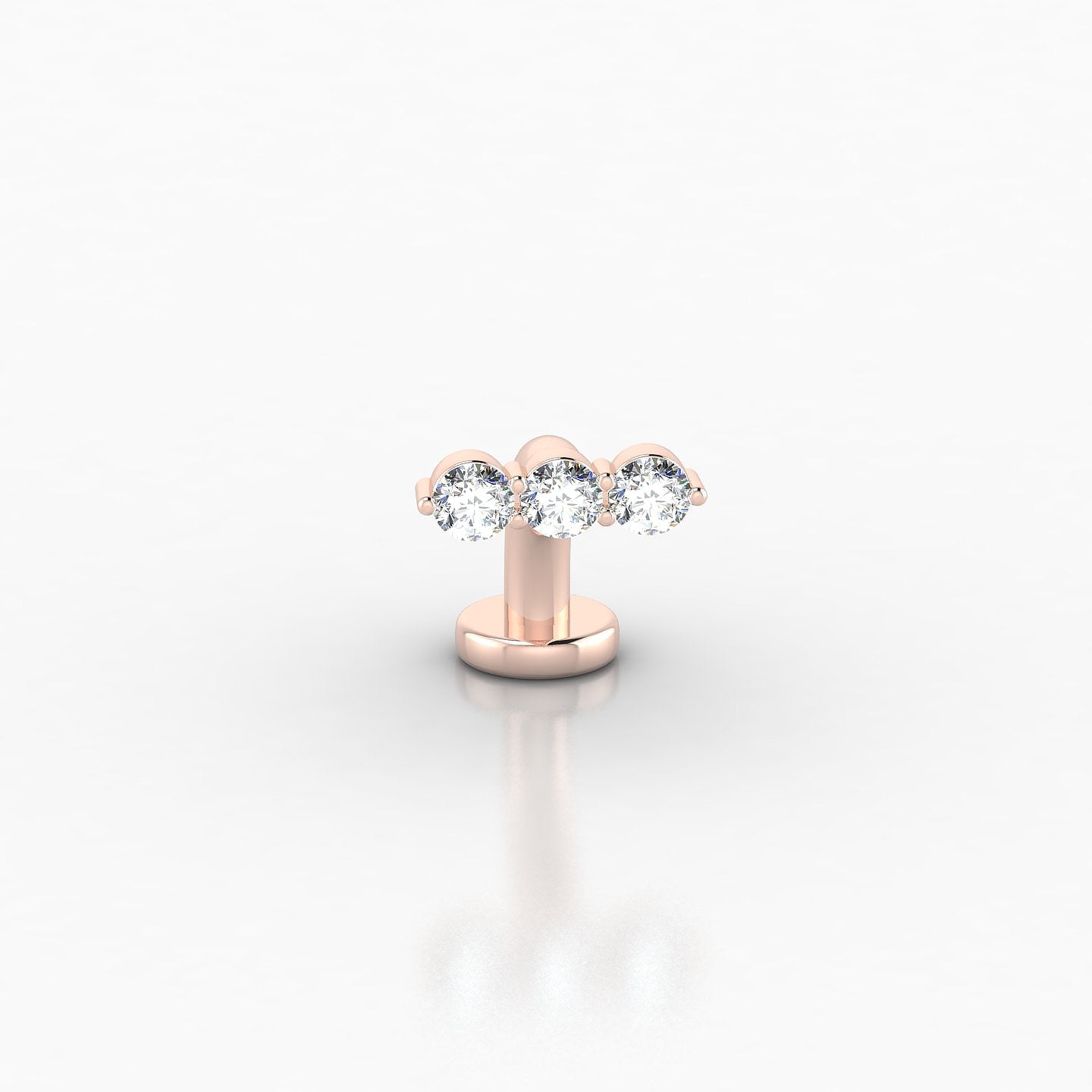 Ma'at | 18k Rose Gold 8 mm 7.5 mm Trilogy Diamond Floating Navel Piercing