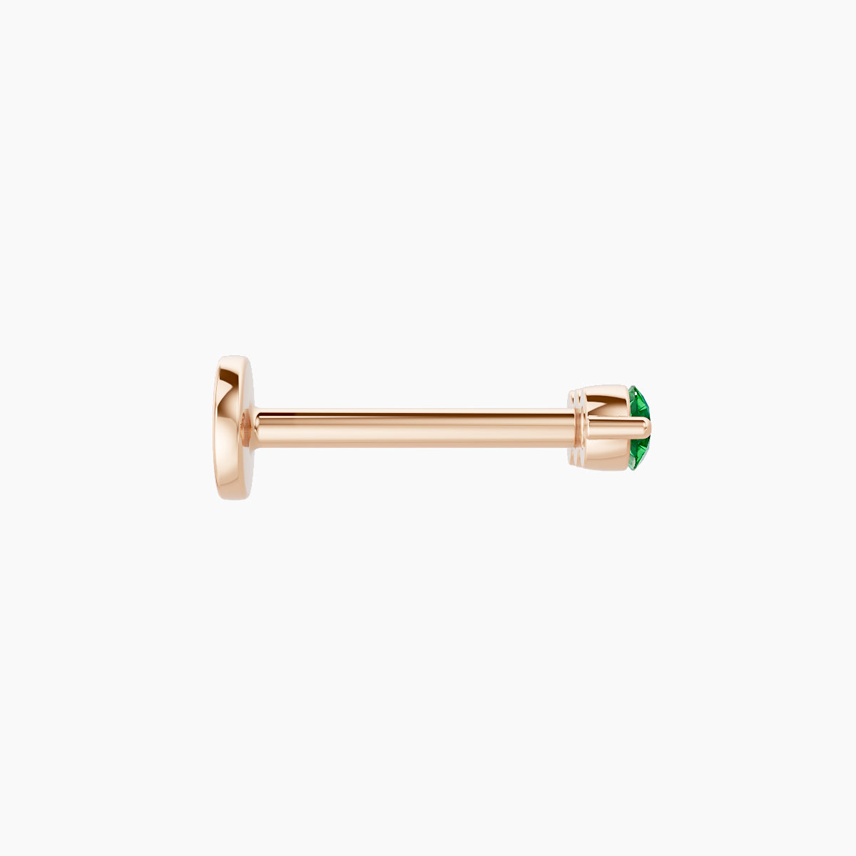 Ma'at | 18k Rose Gold 8 mm 7 mm Trilogy Emerald Piercing