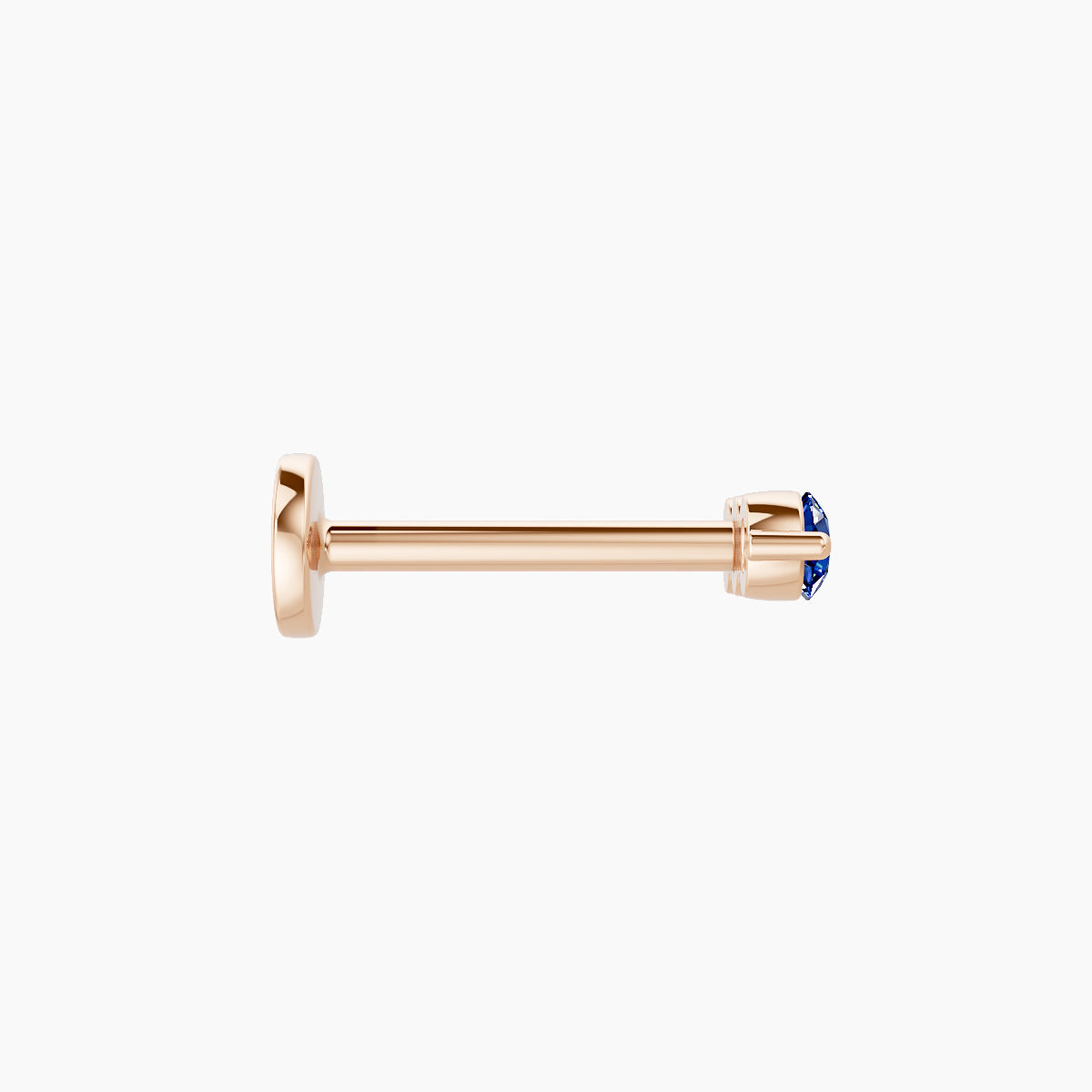 Ma'at | 18k Rose Gold 8 mm 7 mm Trilogy Sapphire Piercing