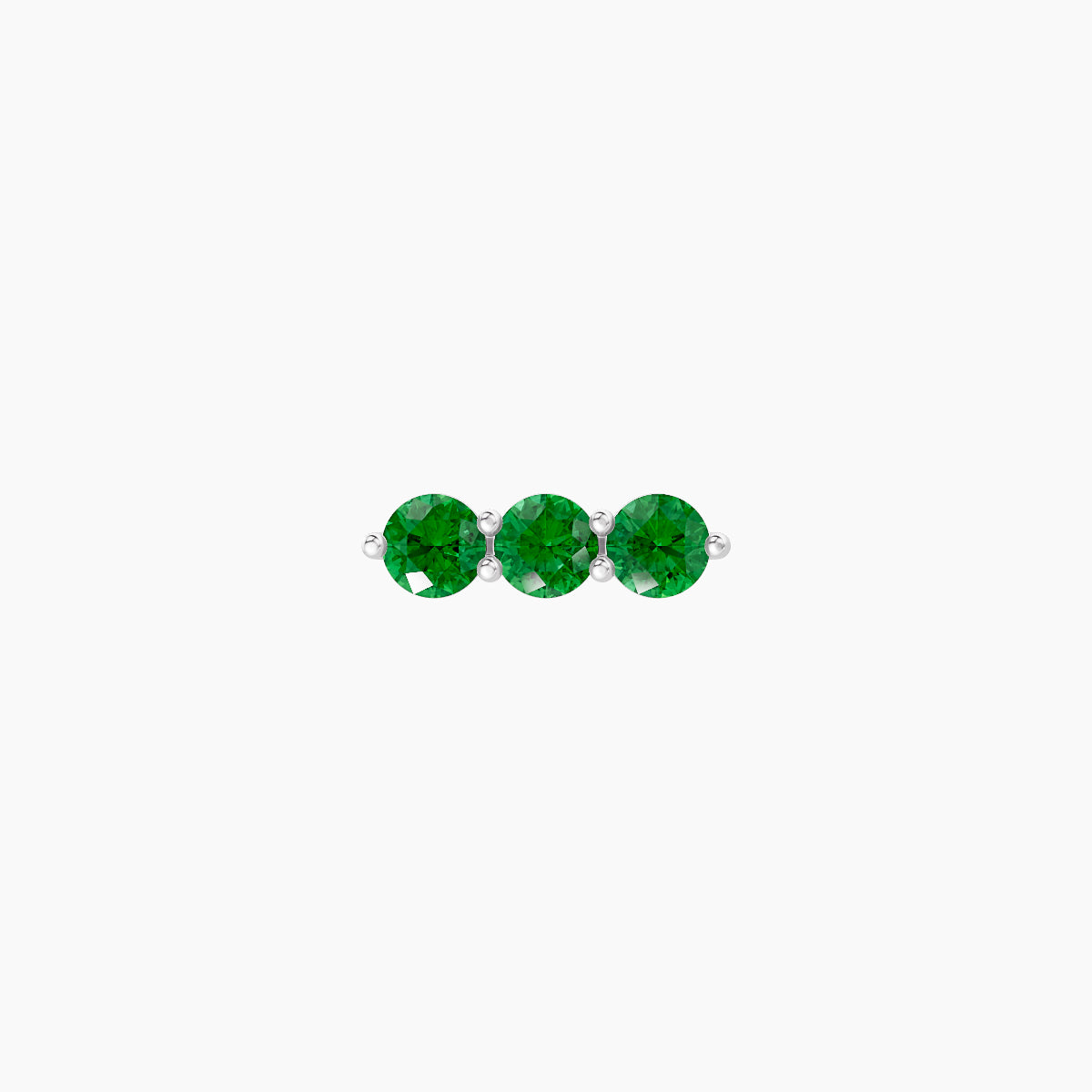 Ma'at | 18k White Gold 8 mm 7 mm Trilogy Emerald Piercing