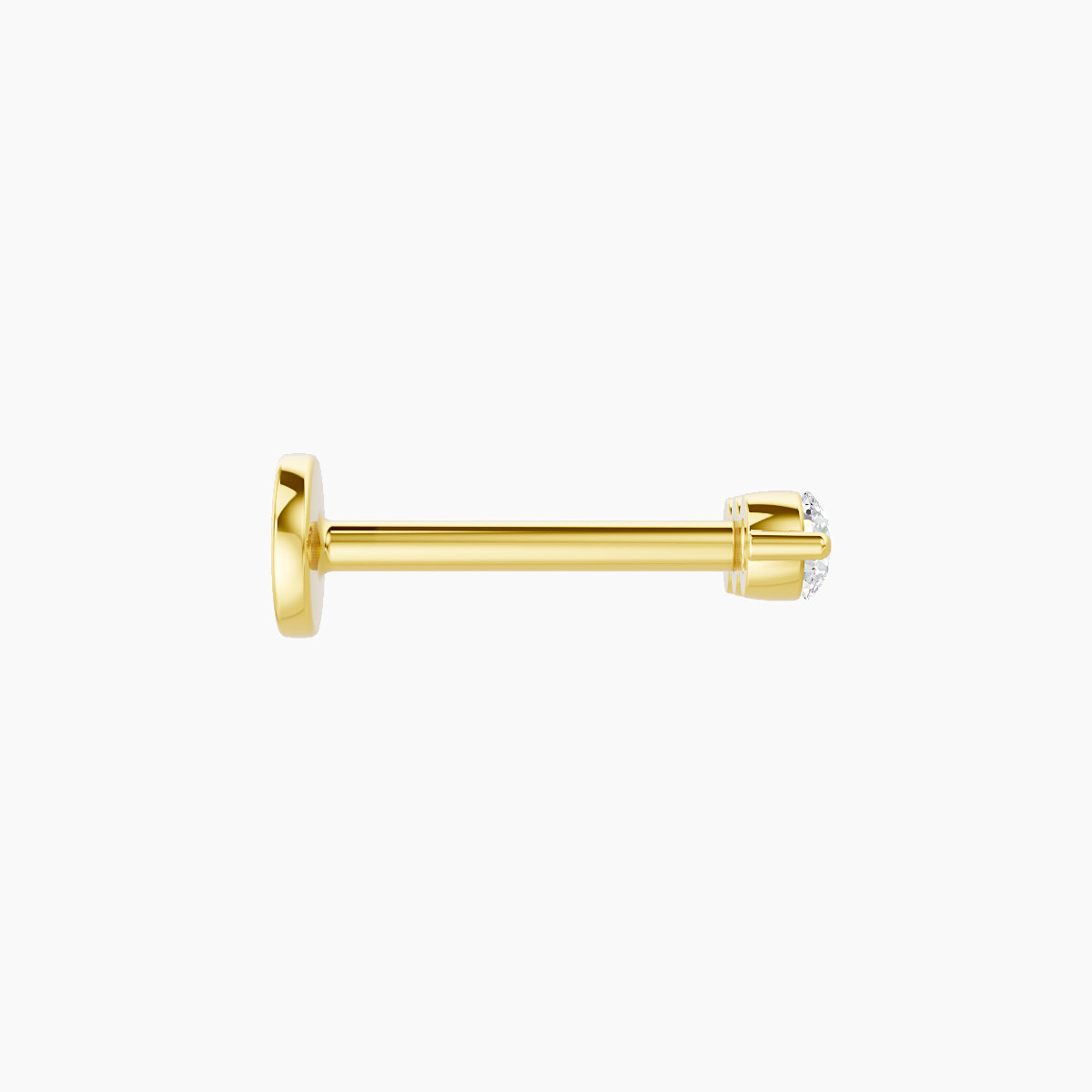 Ma'at | 18k Yellow Gold 7 mm 8 mm Trilogy Diamond Piercing
