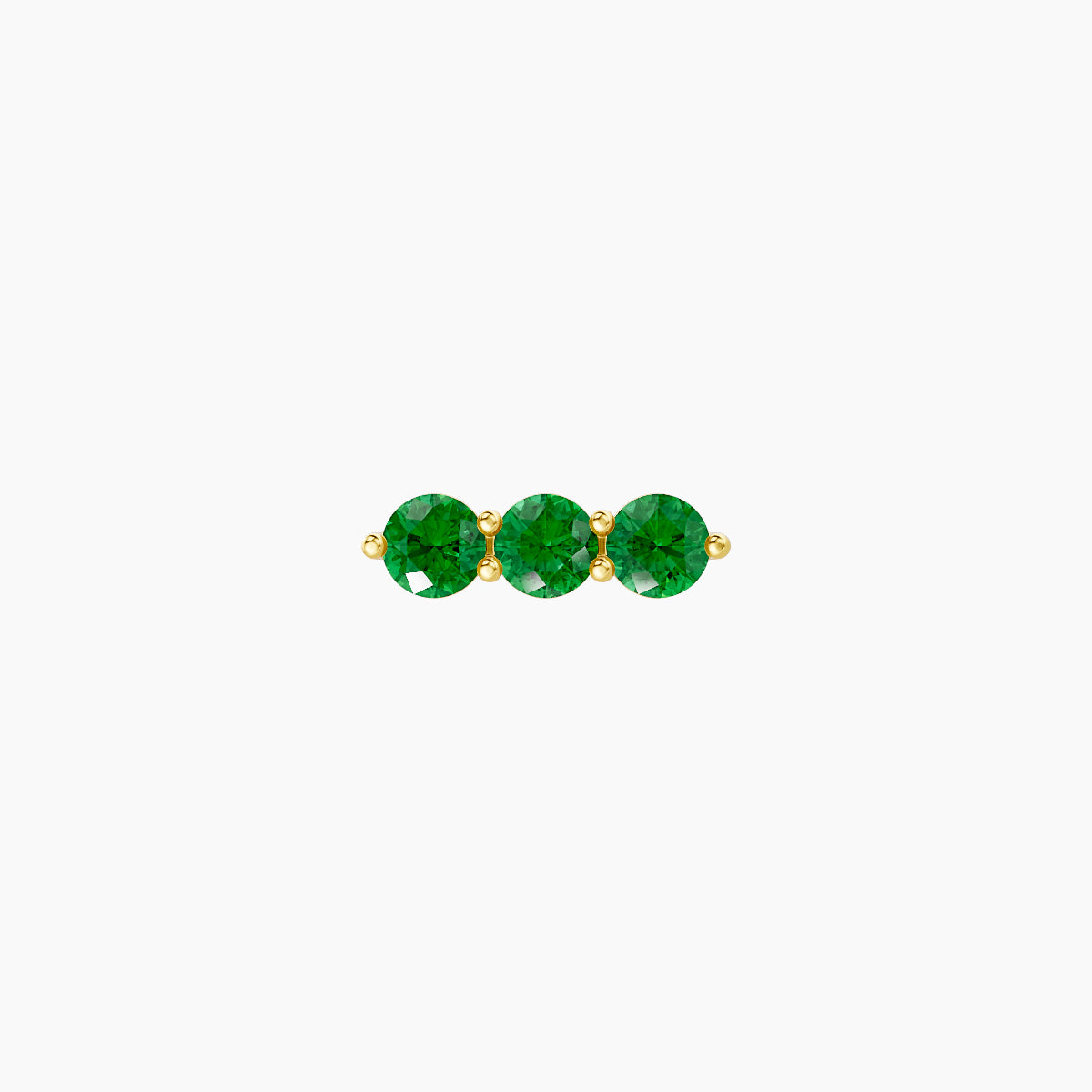 Ma'at | 18k Yellow Gold 8 mm 7 mm Trilogy Emerald Piercing