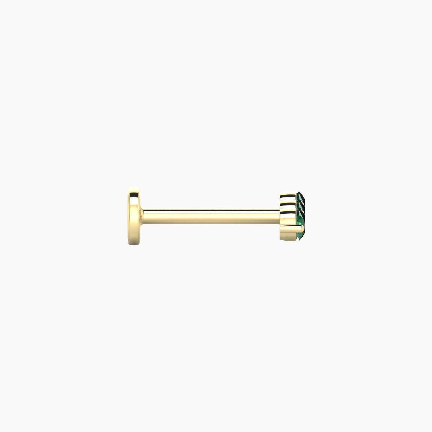 Ma'at | 18k Yellow Gold 8 mm 7.5 mm Trilogy Emerald Piercing