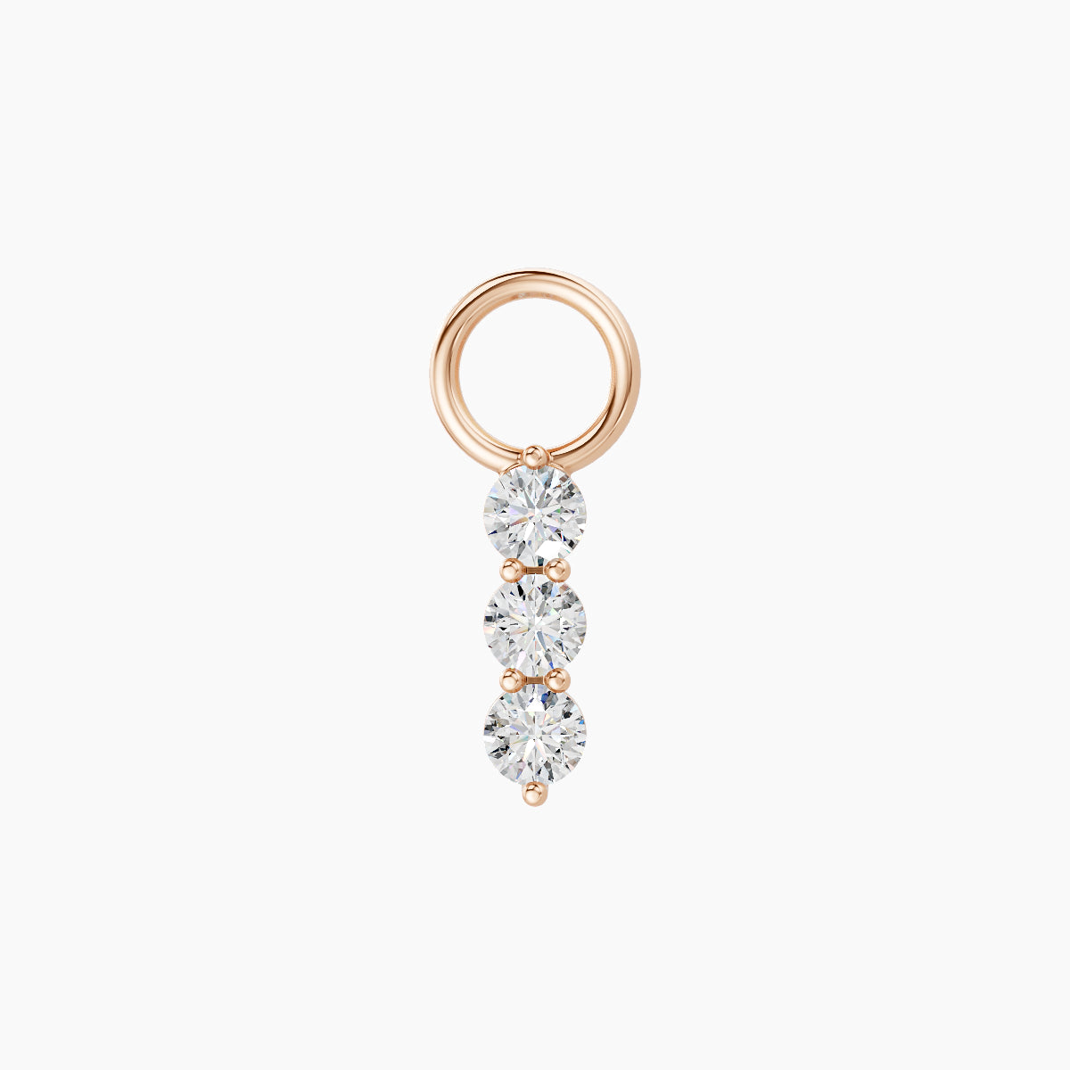 Ma'at | 18k Rose Gold 7 mm Trilogy Diamond Charm