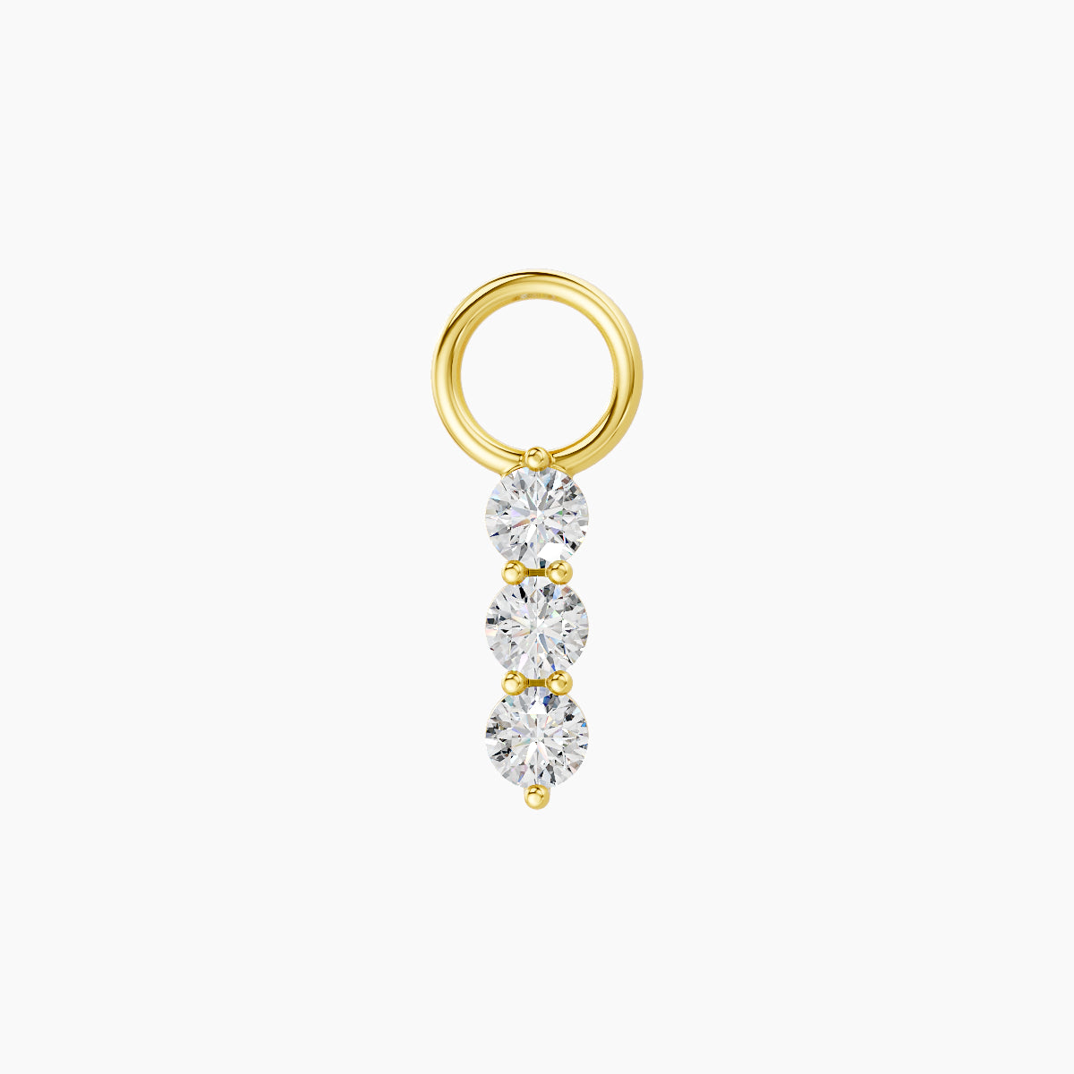 Ma'at | 18k Yellow Gold 7 mm Trilogy Diamond Charm