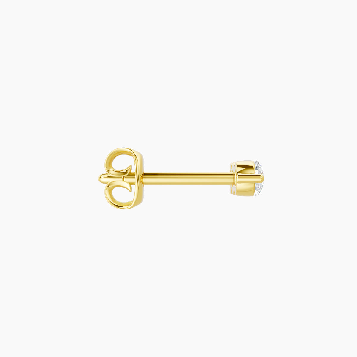 Ma'at | 18k Yellow Gold 7 mm Trilogy Diamond Earring