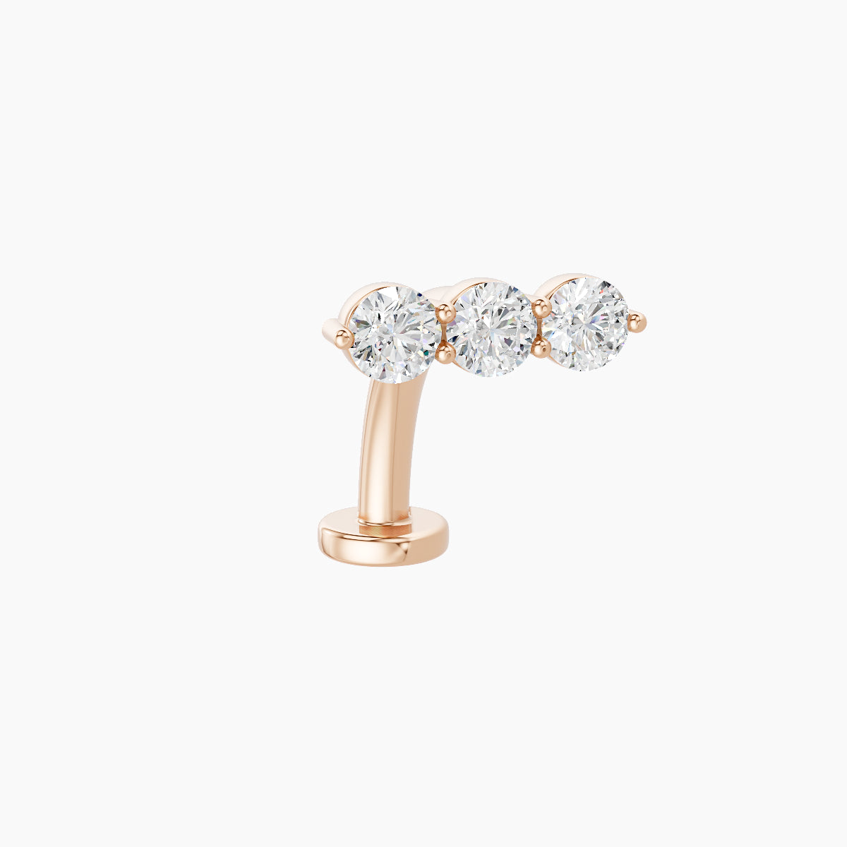 Ma'at | 18k Rose Gold 8.5 mm 10 mm Trilogy Diamond Floating Navel Piercing